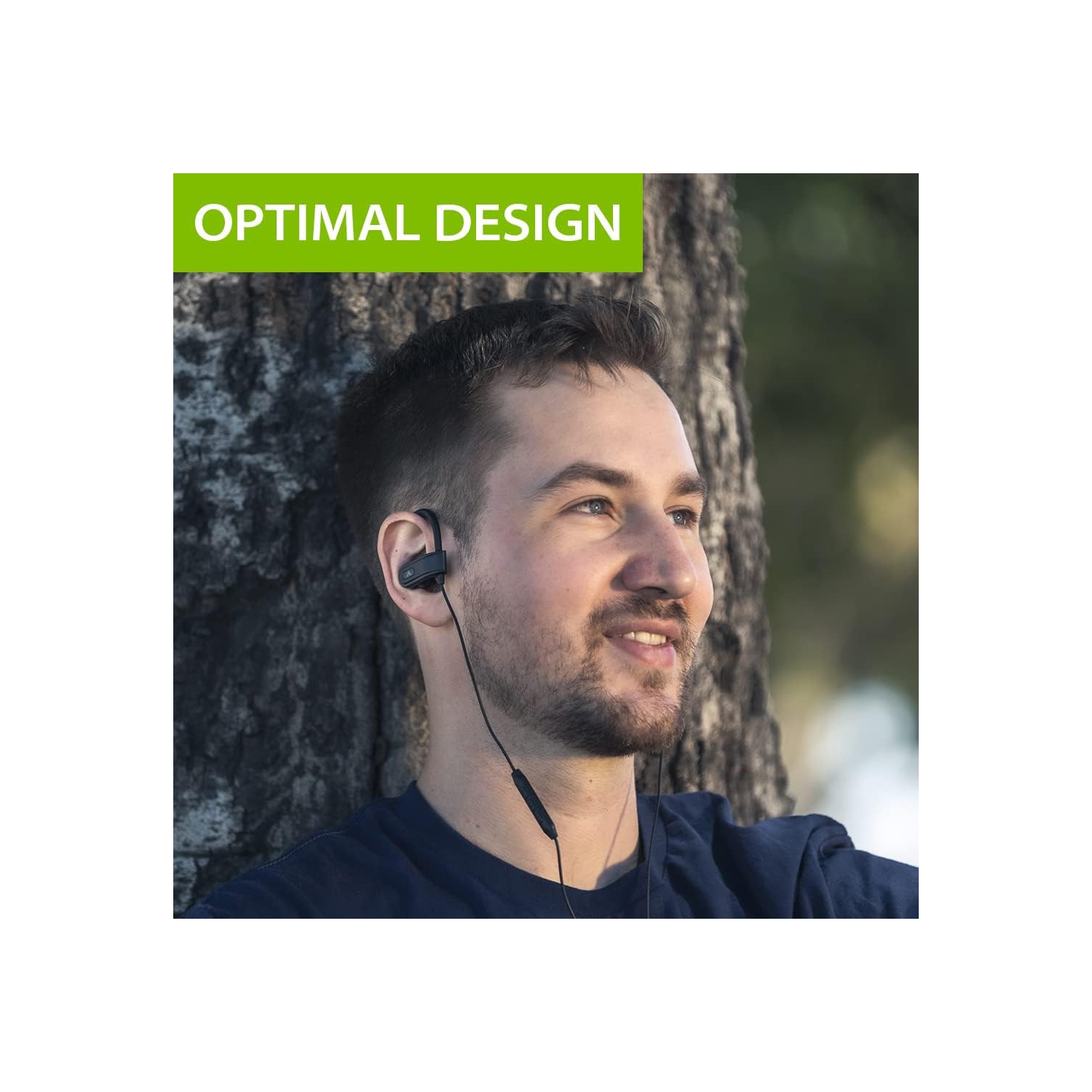 Avantree – Écouteurs sport E171 avec fil et microphone, écouteurs à serre-tête anti-transpiration, écouteurs bouton de course pour entraînement