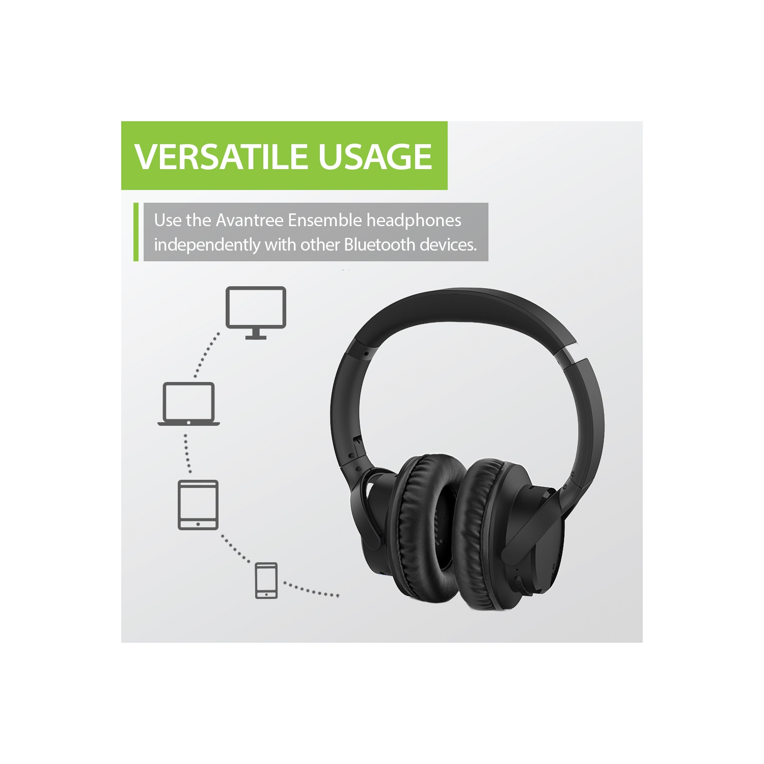 Avantree Ensemble - Wireless Headphones for TV Watching with Charging Dock, Easy Setup & Comfortable Fit for Seniors, 35hrs Playtime Bluetooth