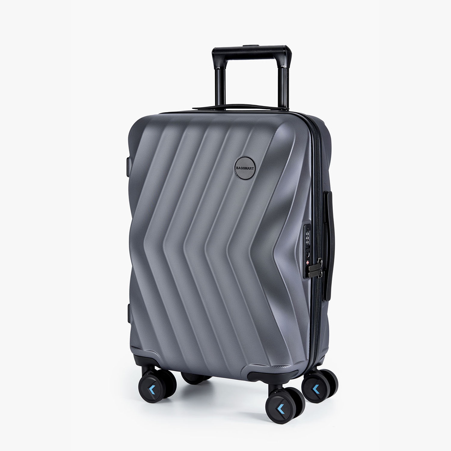 Bagsmart Globetrotter 21" Hardside Rolling Carry-on Stylish Suitcase Gray