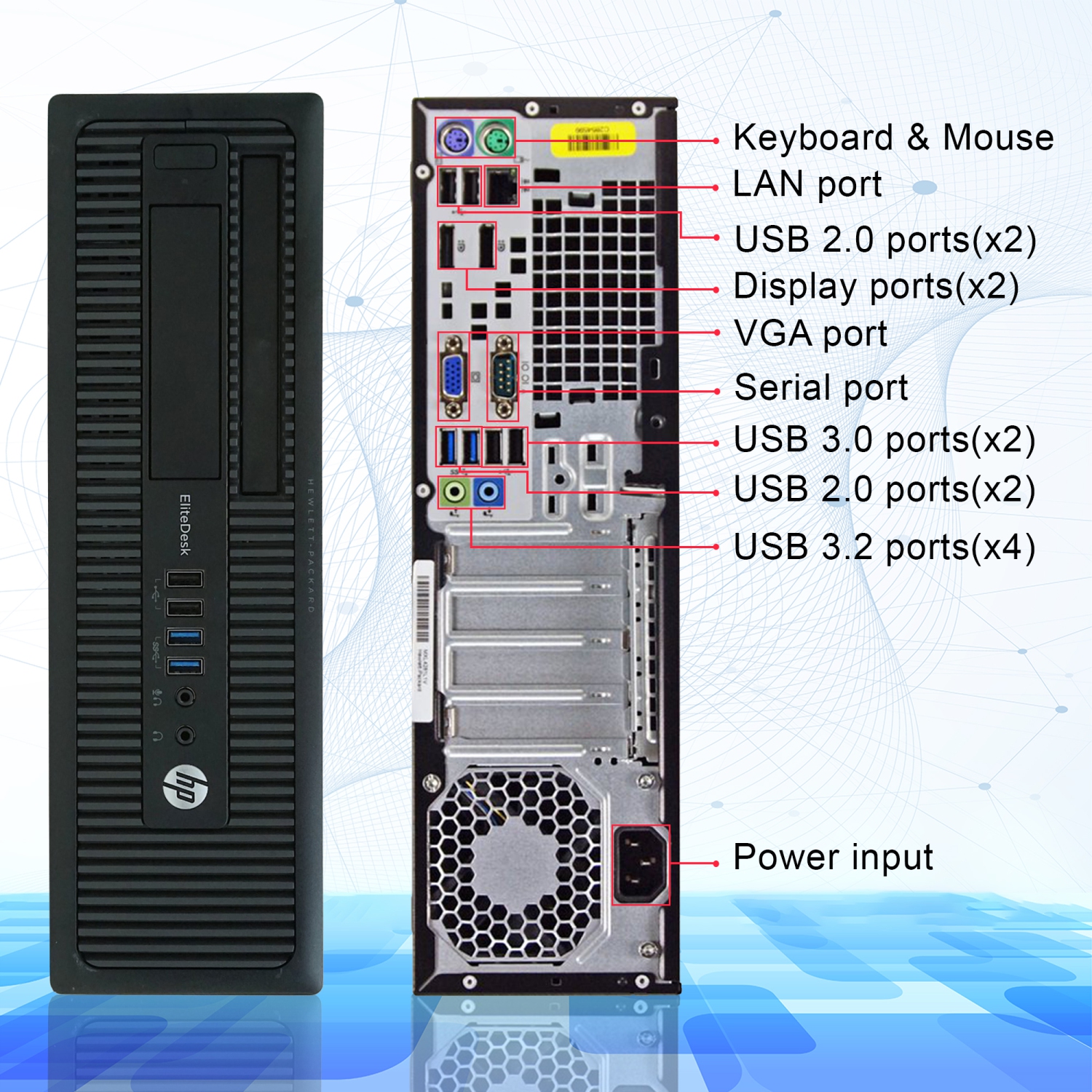 Refurbished - HP SFF Desktop Computer PC Combo - New 24-inch Monitor - Intel Core i7 Processor 32GB RAM 512GB SSD Windows 10 Pro - WiFi - Bluetooth -