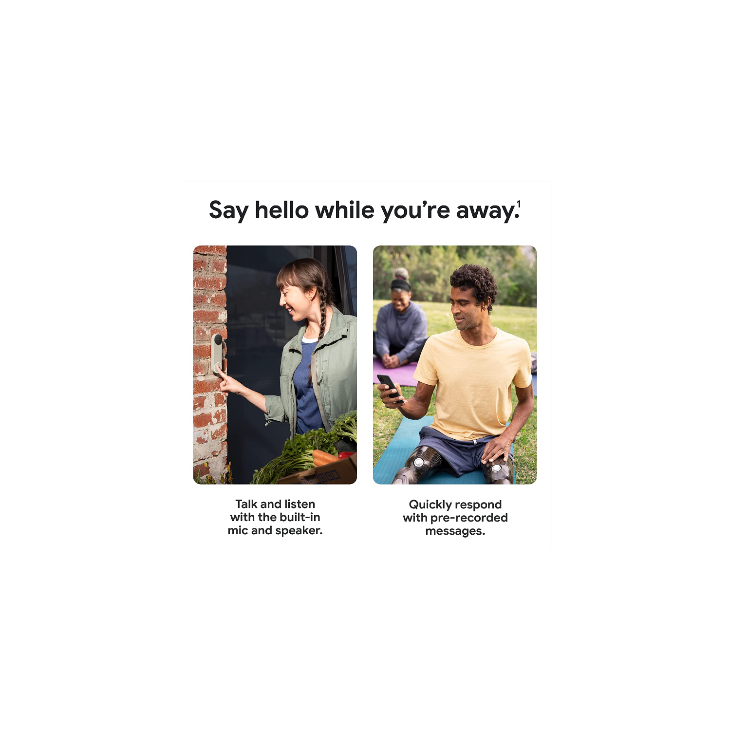 Remis à neuf - sonnette avec caméra Google Nest - sonnette avec caméra de sécurité - neige