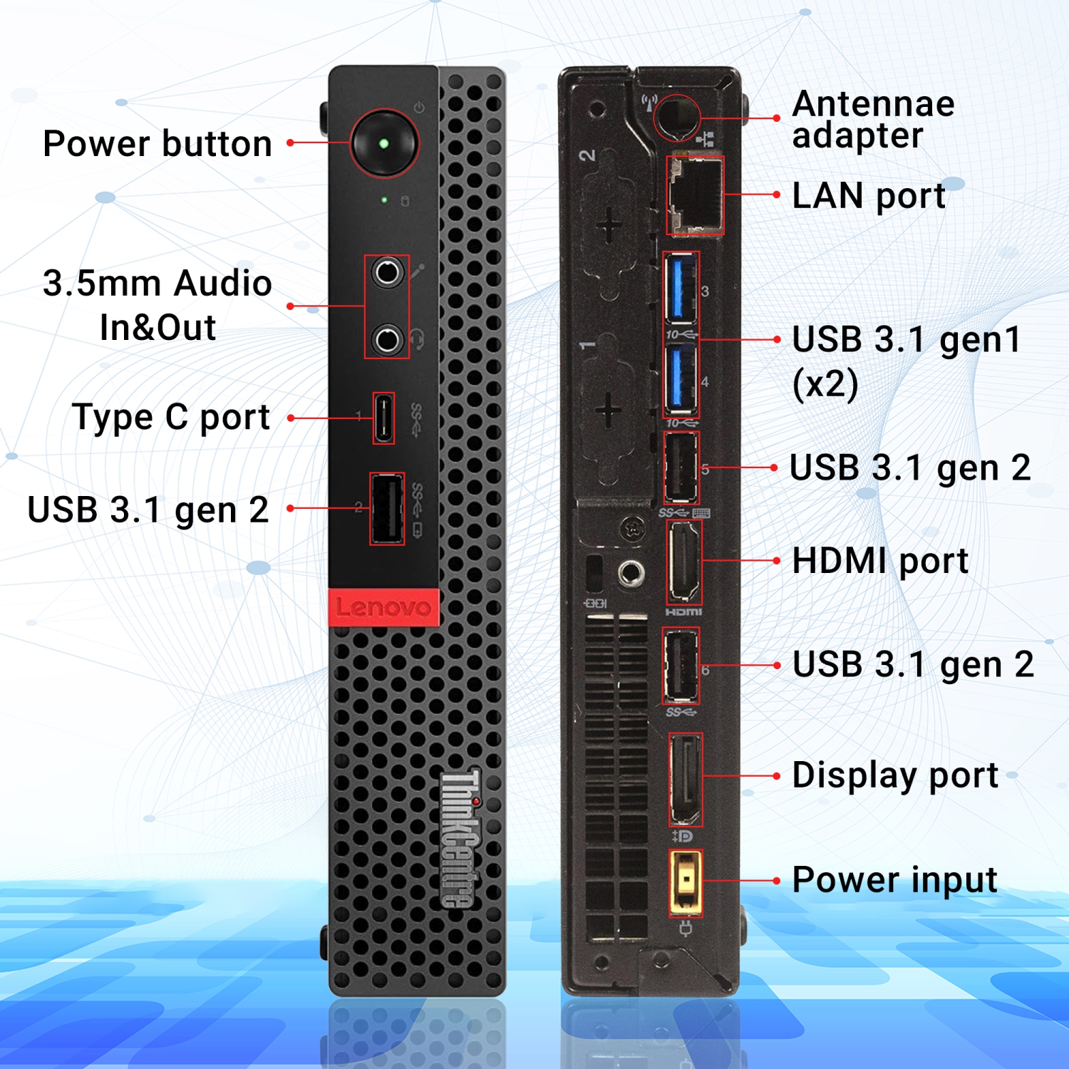 Refurbished - Lenovo ThinkCentre M920q High-Performance Desktop PC Mini Computer, Intel Core i7 - 8700T CPU, 32GB DDR4 RAM, 512GB NVMe SSD, Windows
