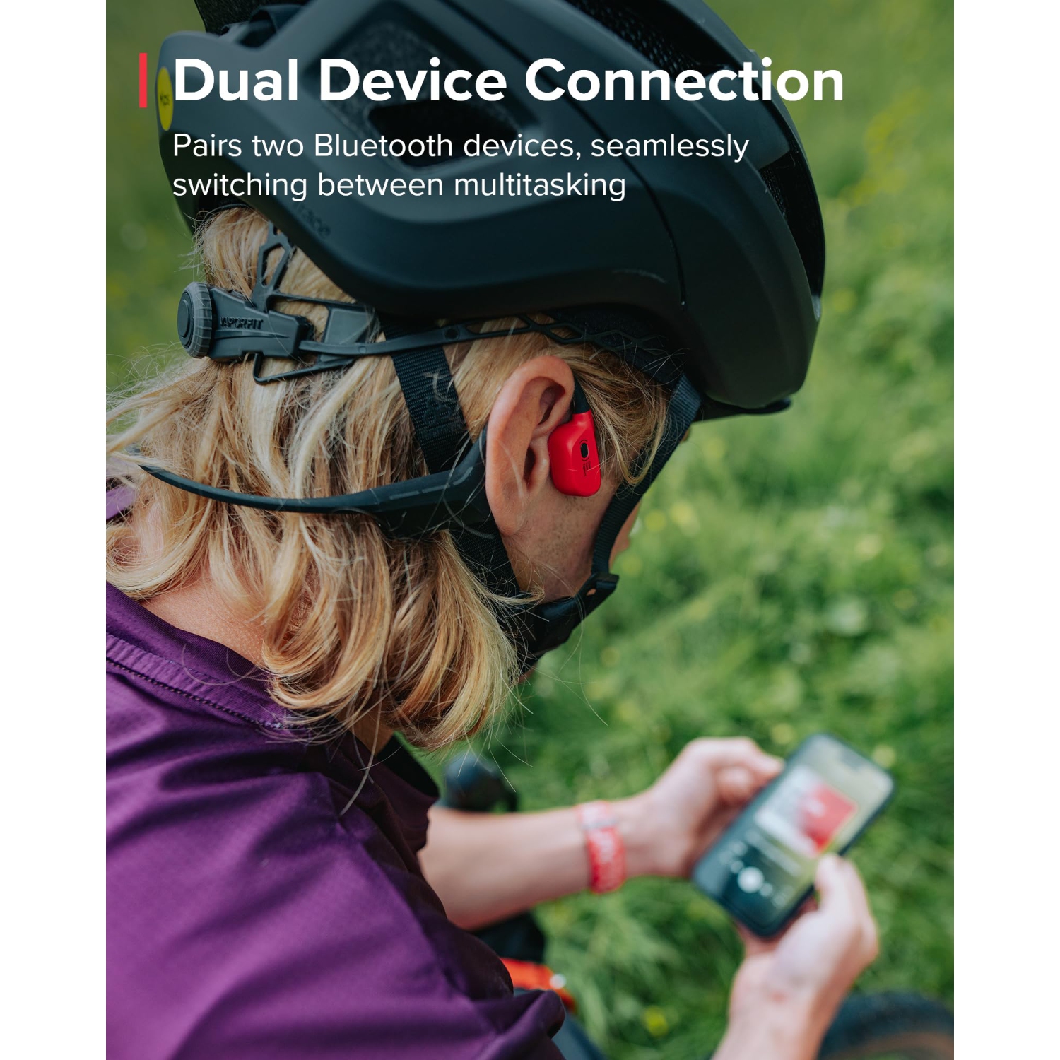 SUUNTO Wing Open-Ear Bone Conduction Bluetooth Wireless Sport Headphone with Charging Stand - Black