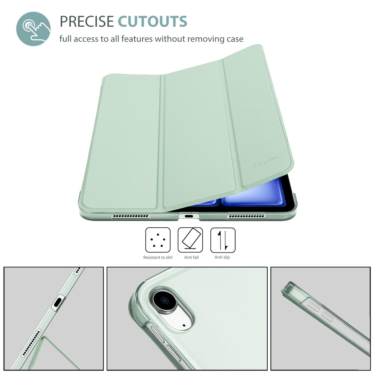 ProCase Smart Case pour iPad Air 11 po M2 2024/10,9 Air 5th génération 2022/10,9 Air 4th 2020, housse de protection pour iPad Air 11/Air 5 4