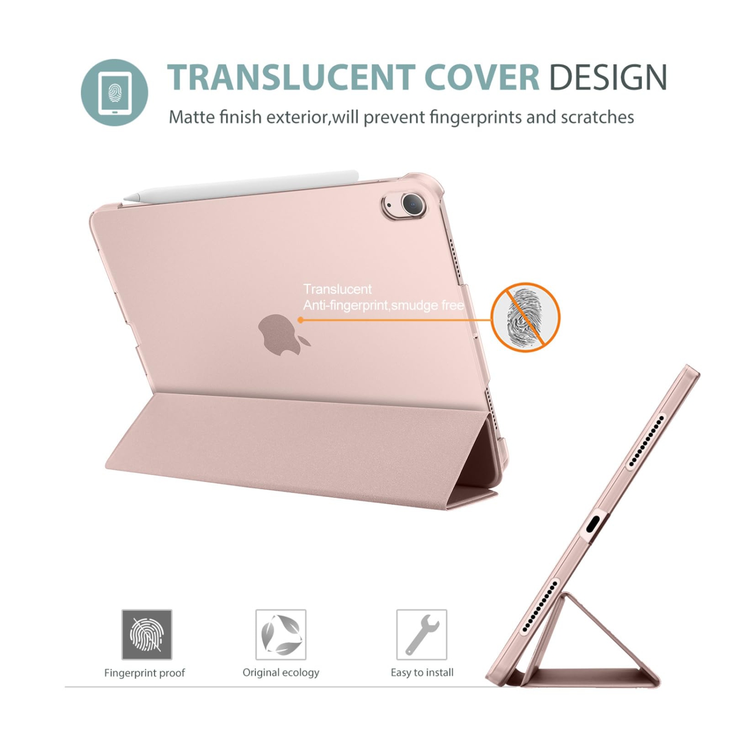 ProCase Smart Case for iPad Air 11-inch M2 2024/10.9 Air 5th Generation 2022/10.9 Air 4th 2020, Protective Cover for iPad Air 11 /Air 5 4 Gen -Pink