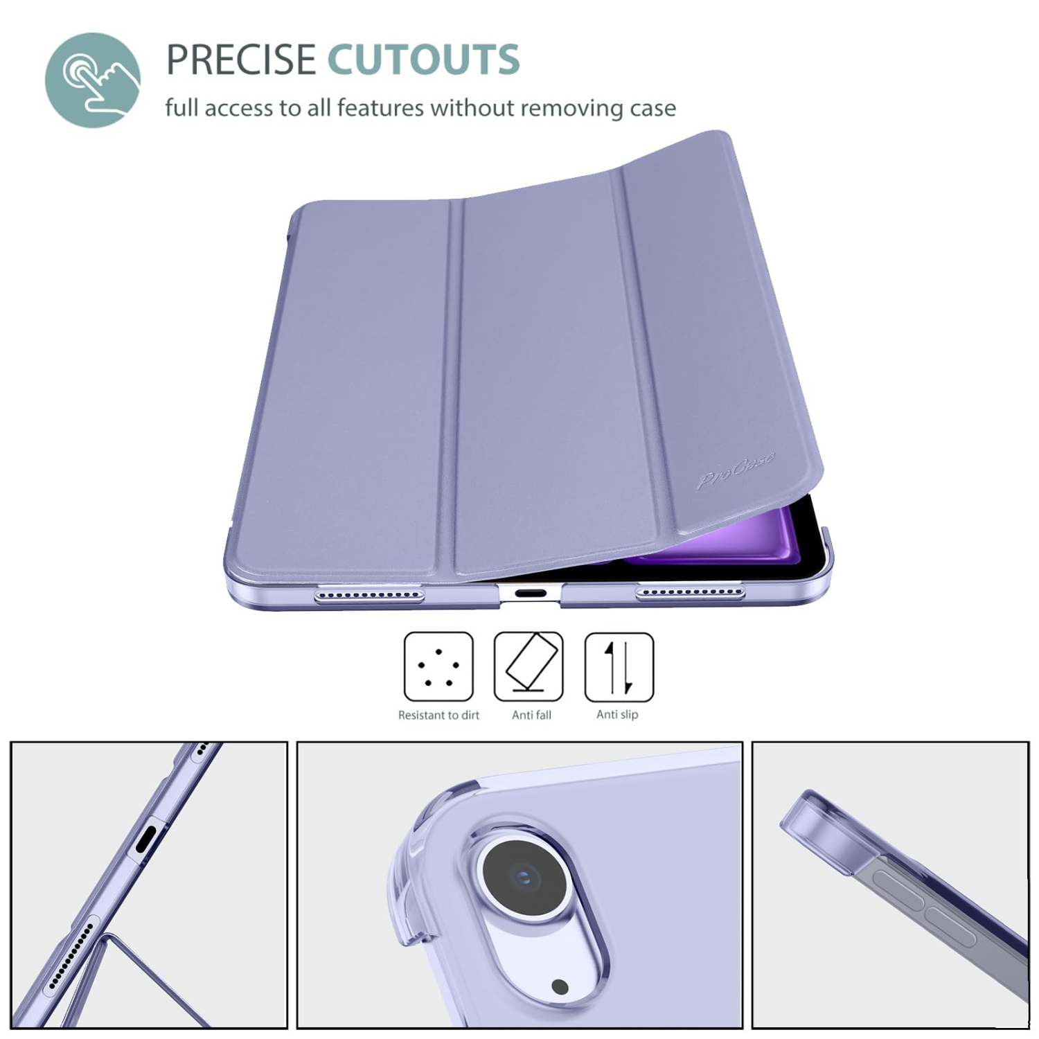 ProCase Smart Case for iPad Air 11-inch M2 2024/10.9 Air 5th Generation 2022/10.9 Air 4th 2020, Protective Cover for iPad Air 11 /Air 5 4 Gen -Purple