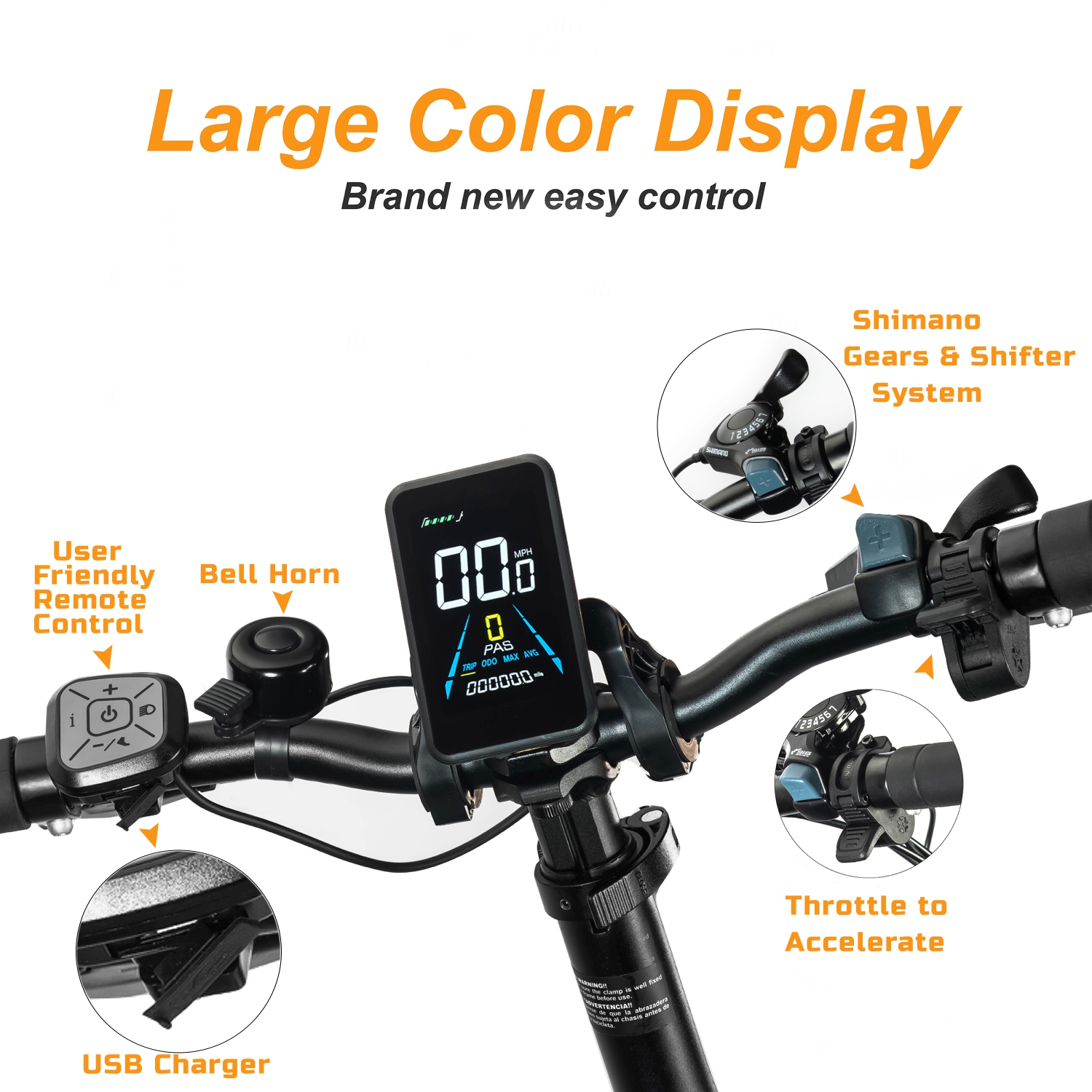 Rover By Land Rover 500-Watt Folding E-Bike with Pedal Assist-Black