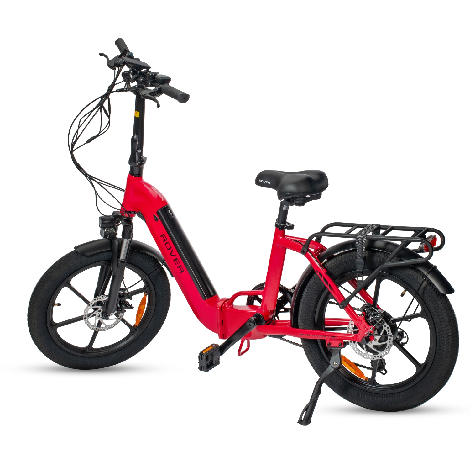 Rover By Land Rover 500-Watt Folding E-Bike with Pedal Assist-Red