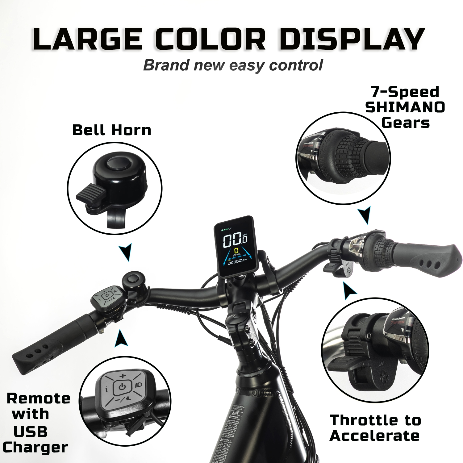 Vélo de marche électronique Rover by Land Rover de 500 watts avec assistance à pédale