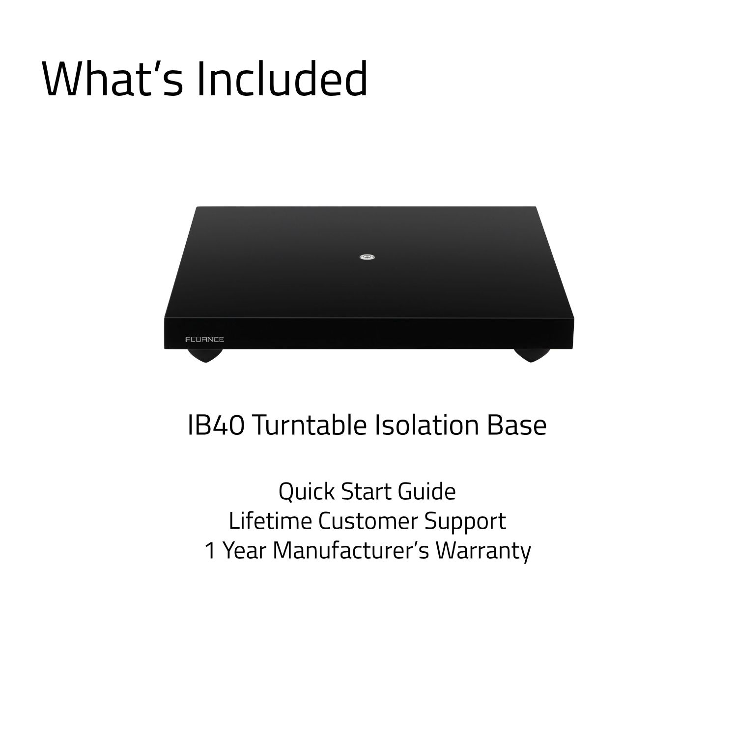 Plateforme en bois antivibrations à base d'isolation du tourne-disque IB40 de Fluance avec pieds à hauteur réglable et niveau à bulle