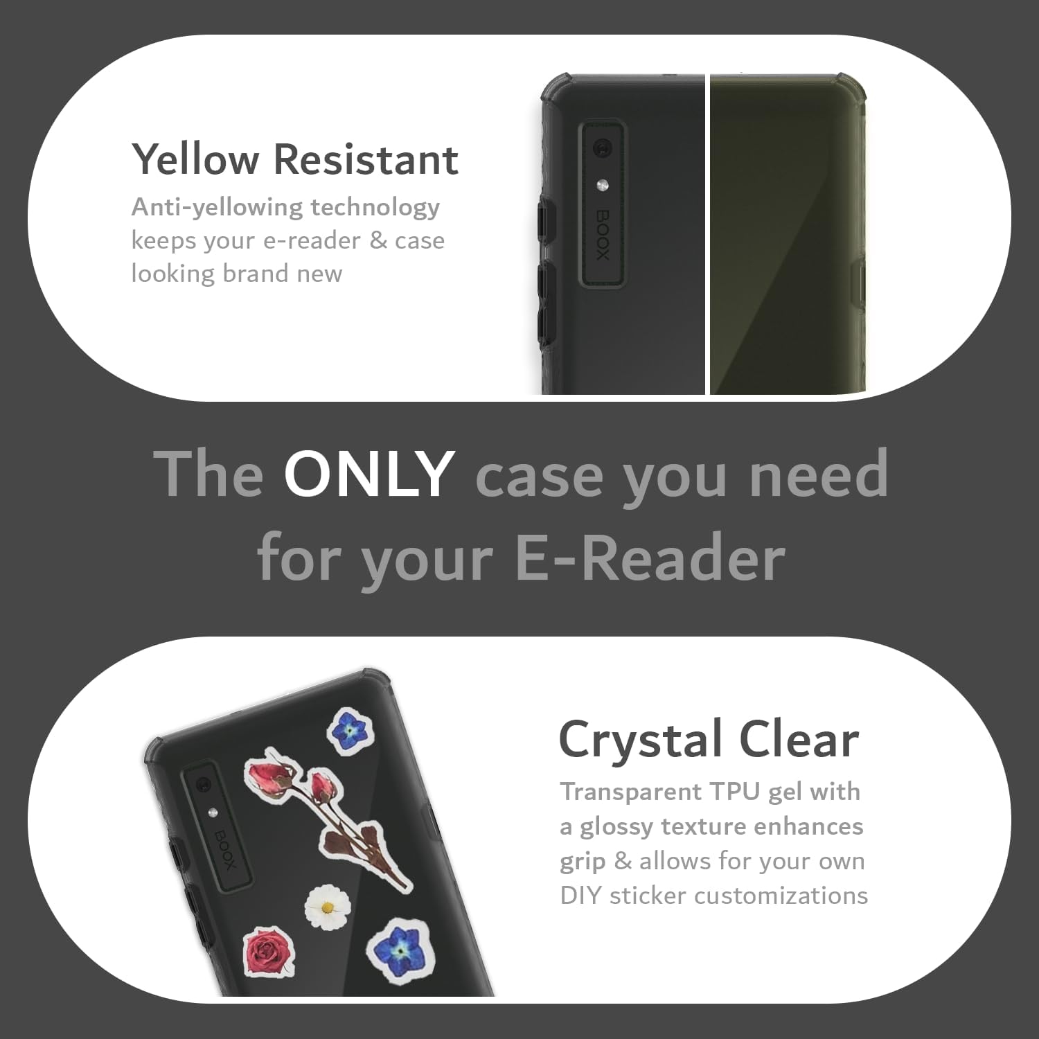 TUDIA SKN Onyx Boox Palma Case 6.13" Back Cover - Black