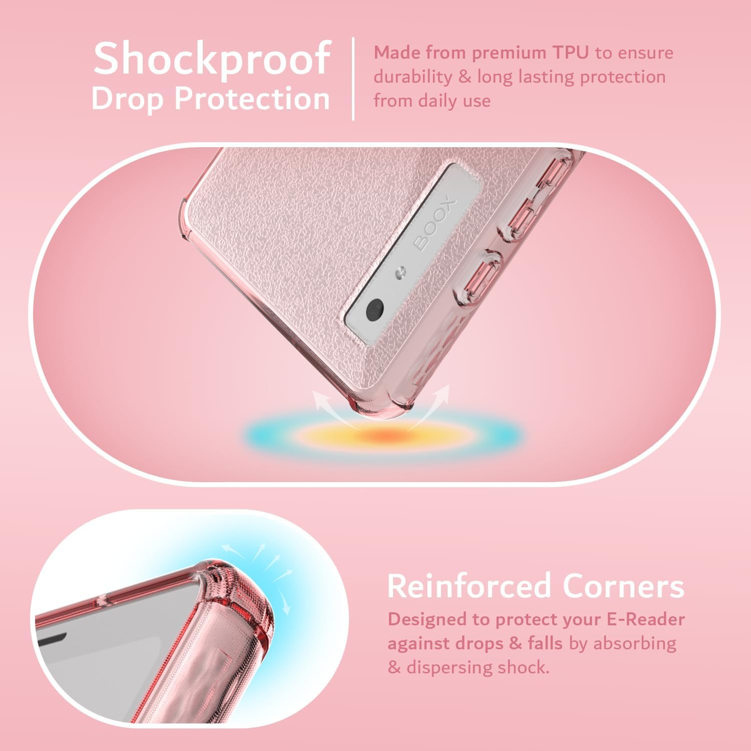 TUDIA SKN Onyx Boox Palma Case 6.13" Back Cover - Pink