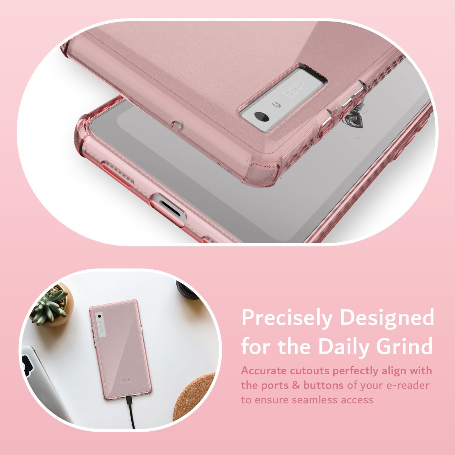 TUDIA SKN Onyx Boox Palma Case 6.13" Back Cover - Pink