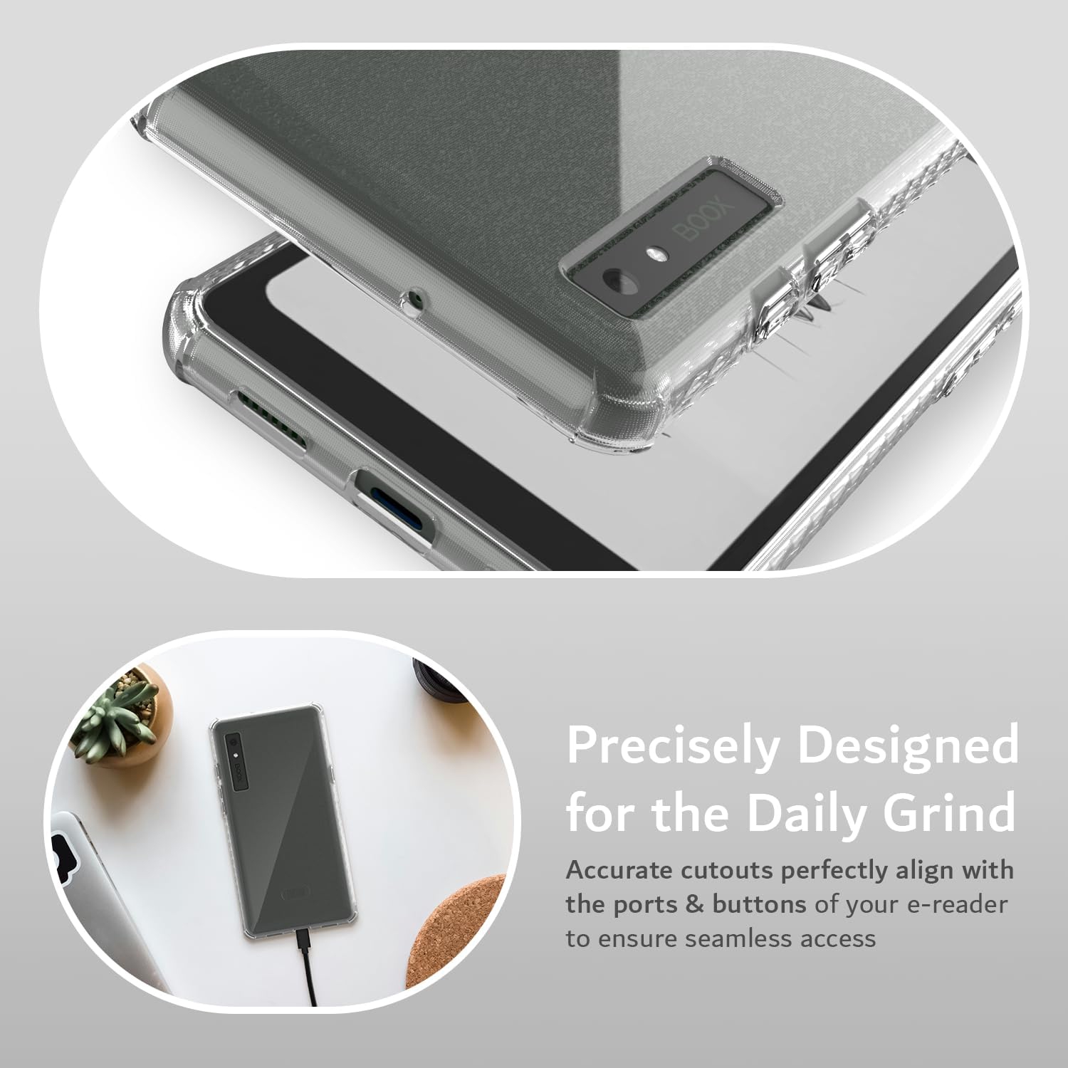 TUDIA SKN Onyx Boox Palma Case 6.13" Back Cover - Clear