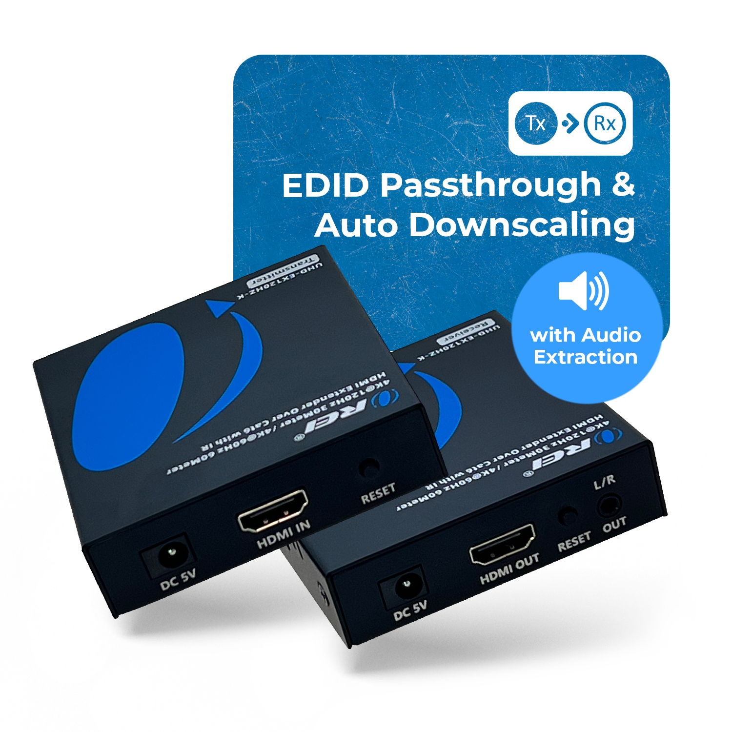 OREI – Prolongateur HDMI 4K@120&nbsp;Hz sur Cat6 avec IR jusqu’à 30 m