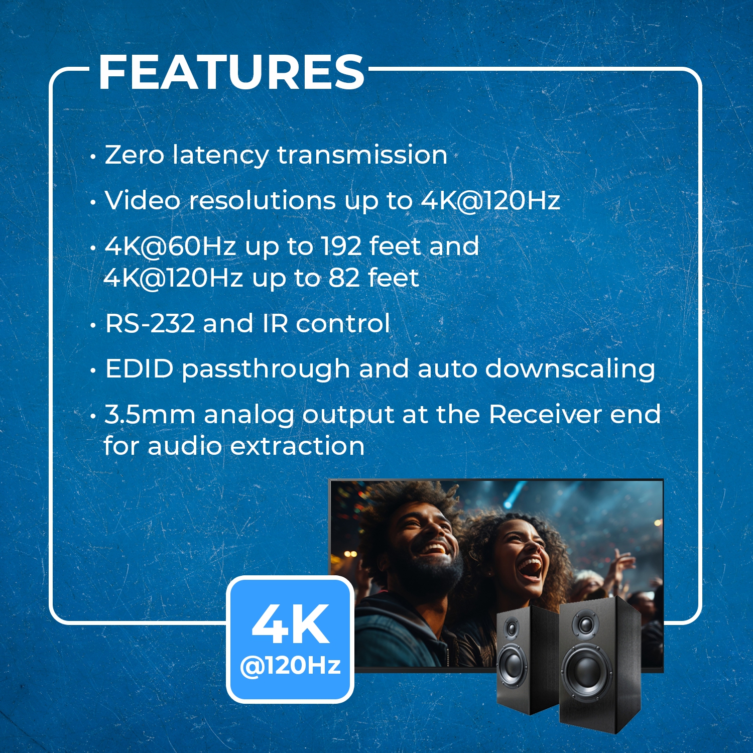 OREI – Prolongateur HDMI 4K@120&nbsp;Hz sur Cat6 avec IR jusqu’à 30 m