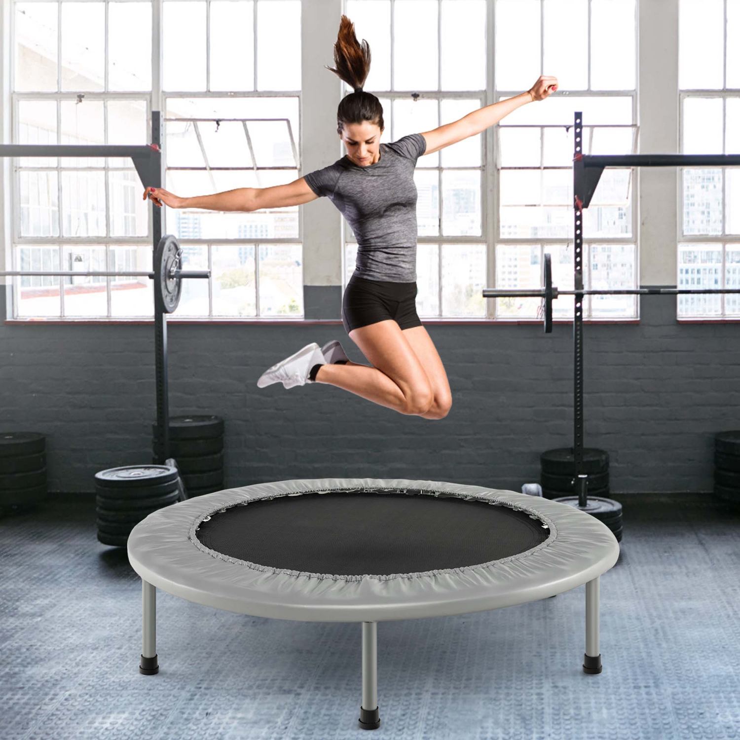 Goplus 38" Mini Folding Trampoline Portable Recreational Fitness Rebounder