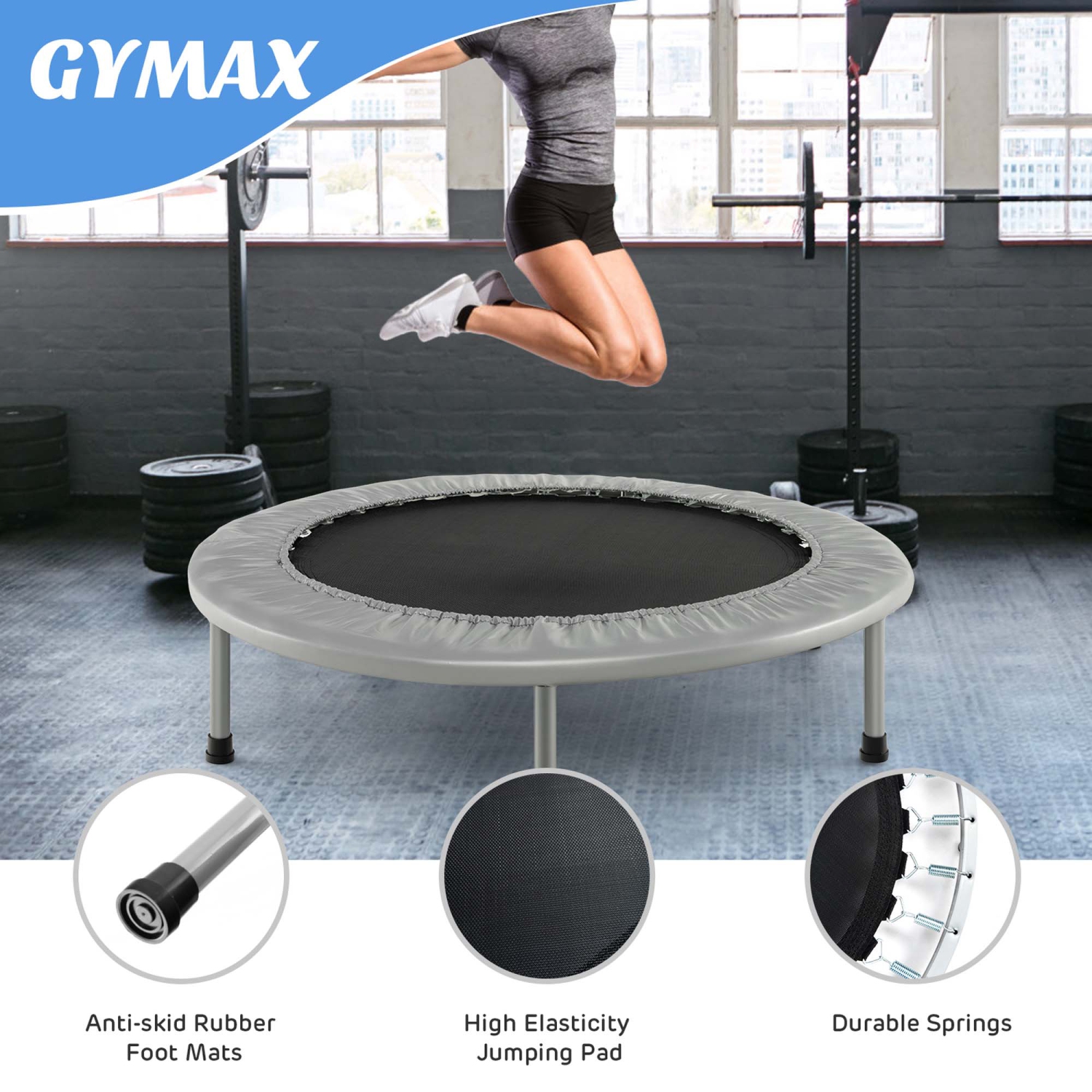 Goplus 38" Mini Folding Trampoline Portable Recreational Fitness Rebounder