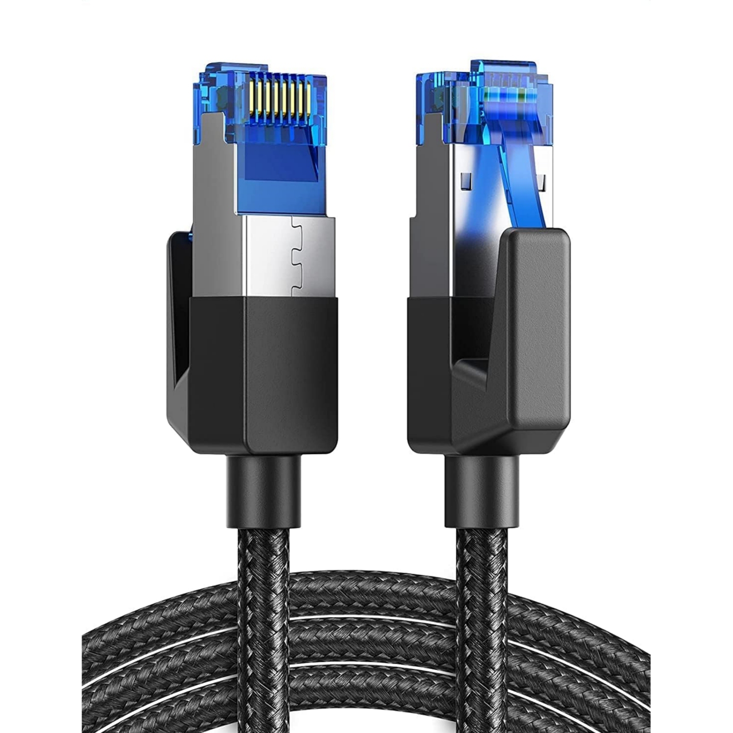 1.5FT/0.5M Cat 8 Ethernet Cable, High Speed Braided 40Gbps Network Cord Cat 8 RJ45 Shielded Indoor LAN Cables Compatible for Gaming PC PS5 Xbox Modem Router