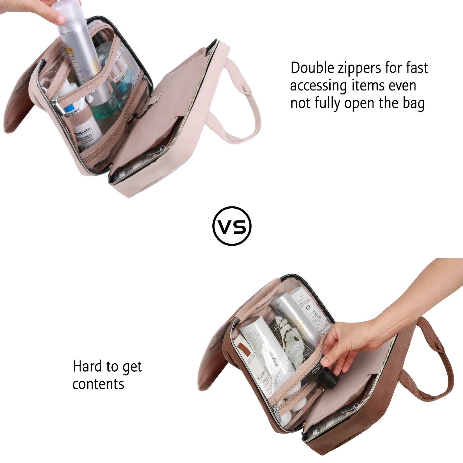 Bagsmart Bonchemin The Space Saver Toiletry Bag-Medium, Pink