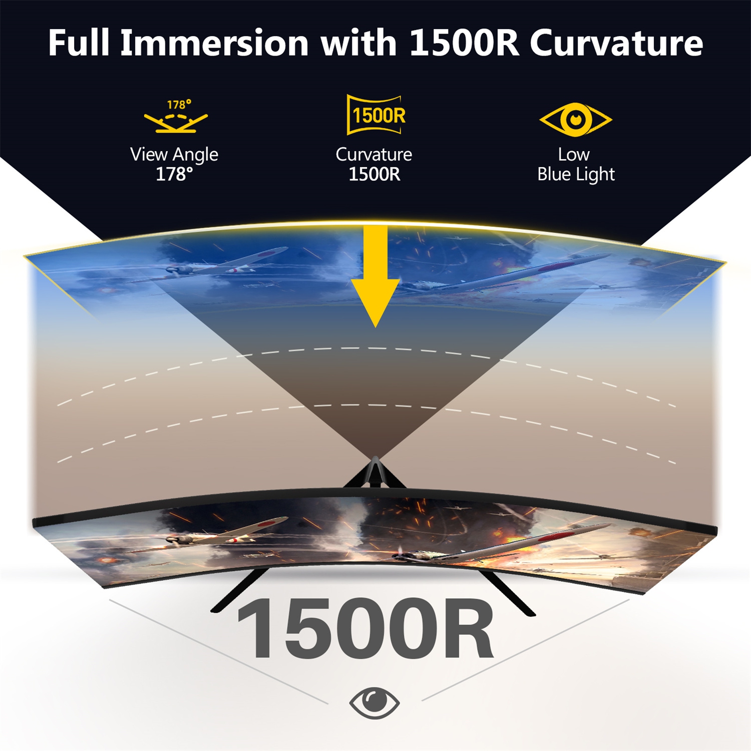 UG27 27" 1080P Full HD 200Hz 1ms Curved Gaming Monitor - Black