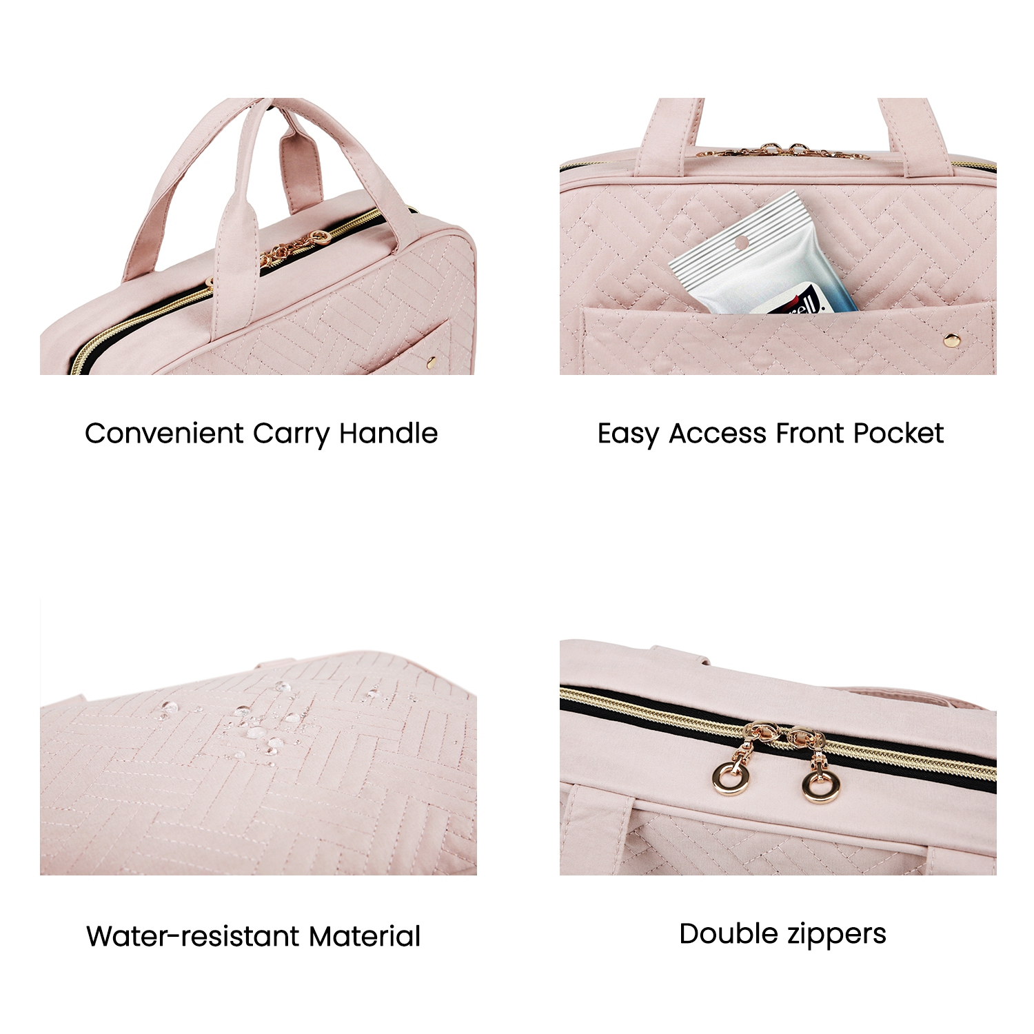 Bagsmart BoncheminThe Space Saver Toiletry Bag-Large Baby Pink