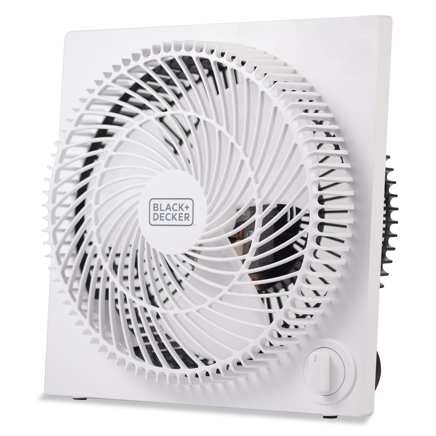 BLACK+Decker – ventilateur-boîtier portatif de 9 po, 3 réglages de vitesse et autoportant, blanc