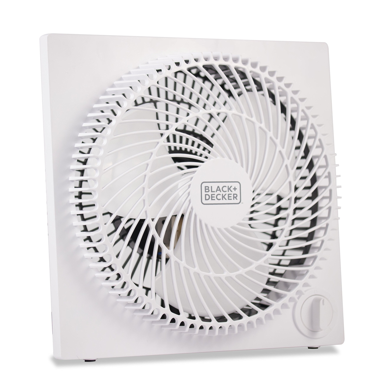 BLACK+Decker – ventilateur-boîtier portatif de 9 po, 3 réglages de vitesse et autoportant, blanc