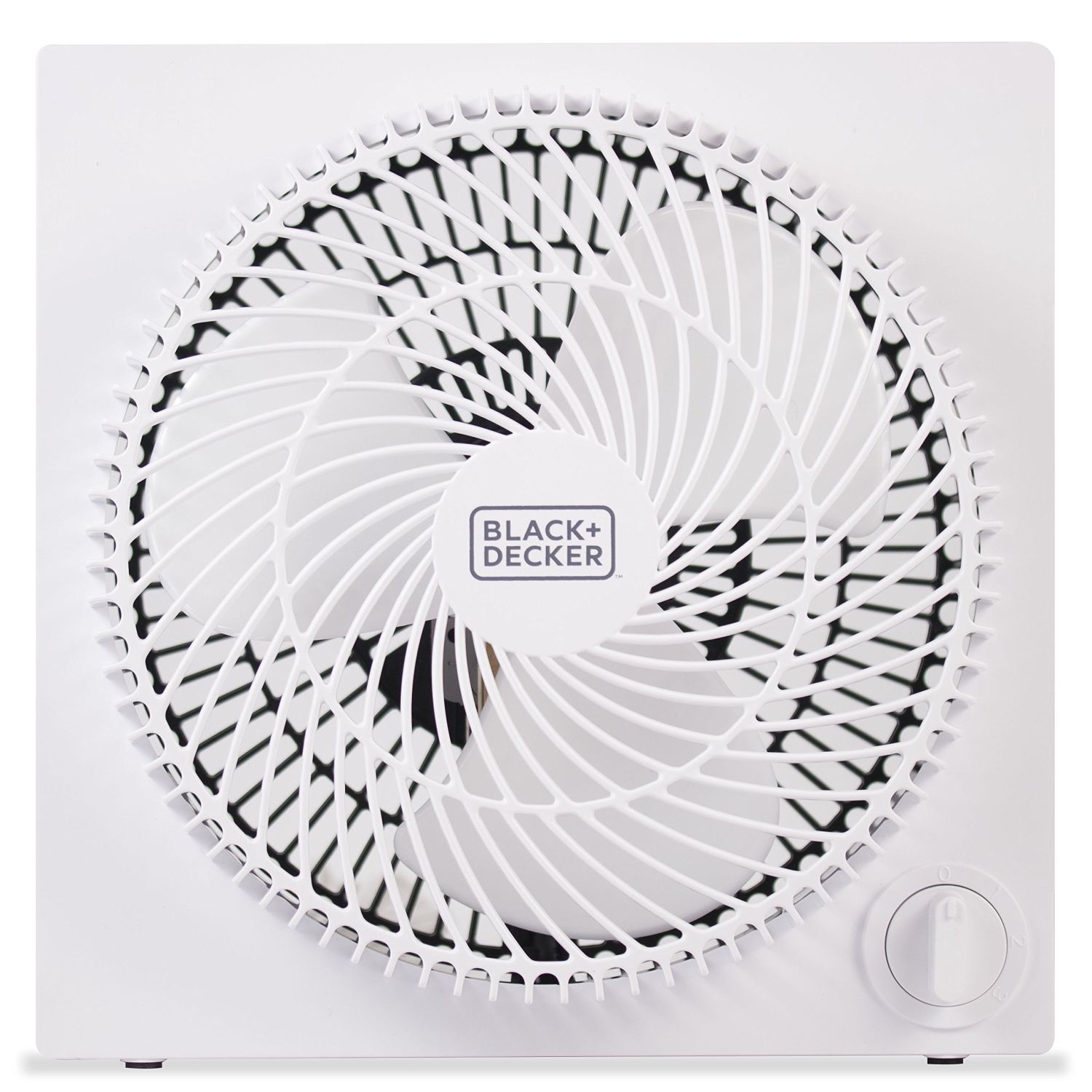 BLACK+Decker – ventilateur-boîtier portatif de 9 po, 3 réglages de vitesse et autoportant, blanc