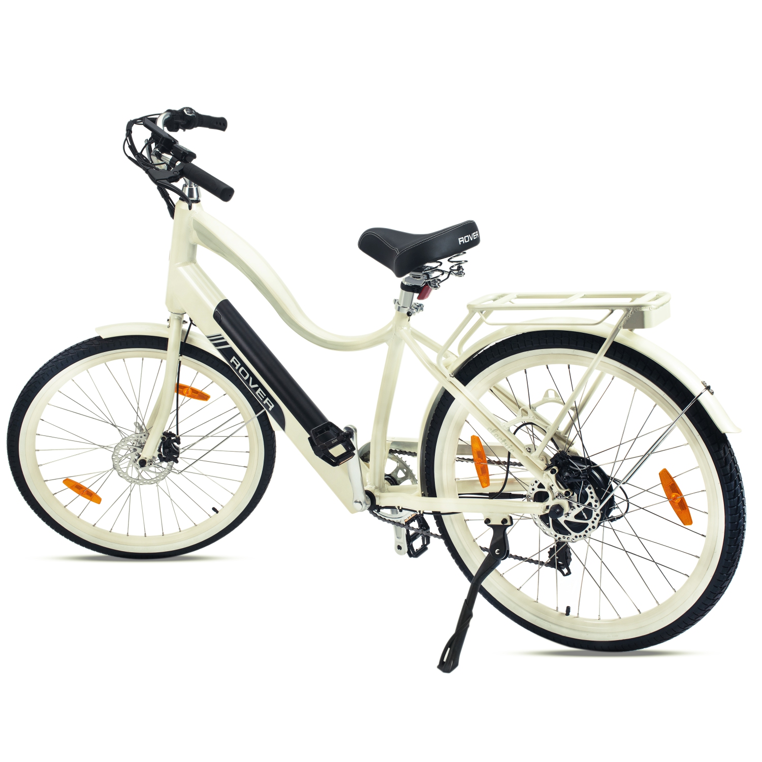 Vélo électrique Cruiser de 500 W Rover by Land Rover avec assistance à pédale et accélérateur-Crème