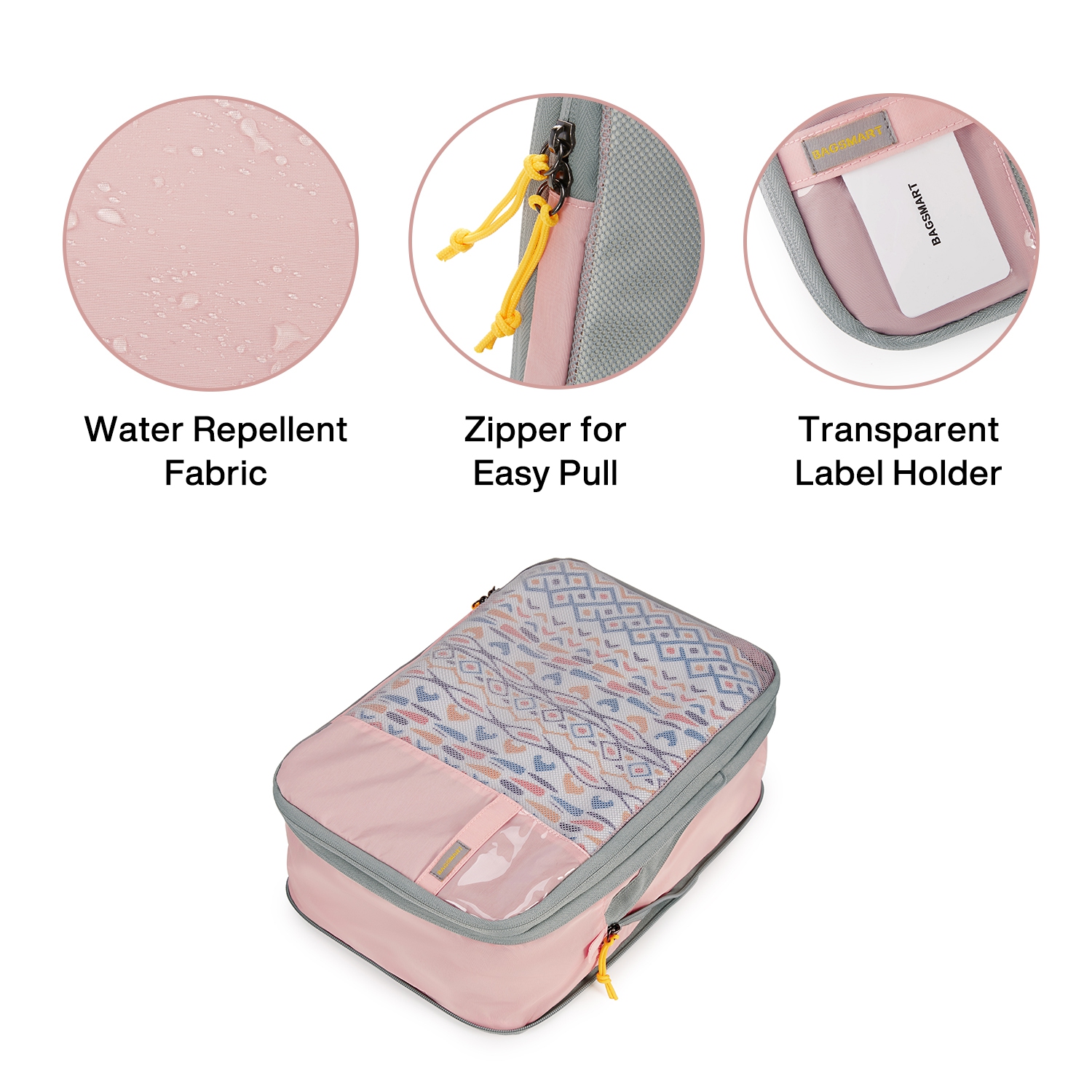 Bagsmart – cubes de rangement à compression, rose