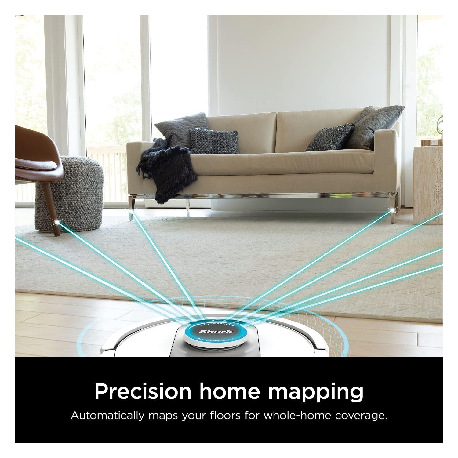 Aspirateur robot Shark AV2511AE ai avec base XL à vidage automatique, sans sac, capacité de 60 jours, navigation LIDAR, cartographie de la maison