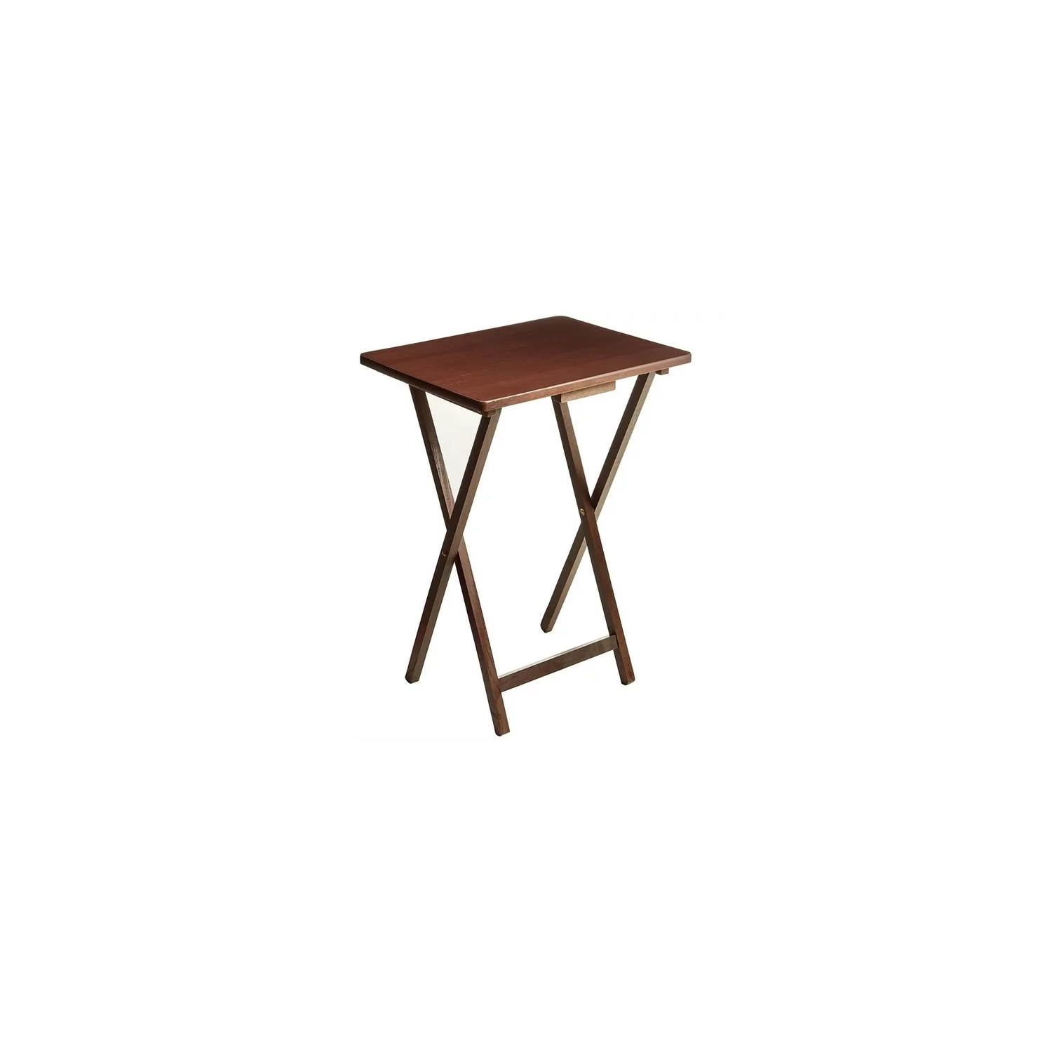 Mehiaz Single Tray Table Walnut Solid Wood Construction - Brown Pack of 2