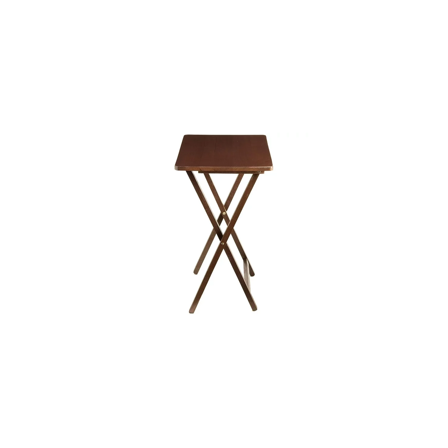 Mehiaz Single Tray Table Walnut Solid Wood Construction - Brown Pack of 2