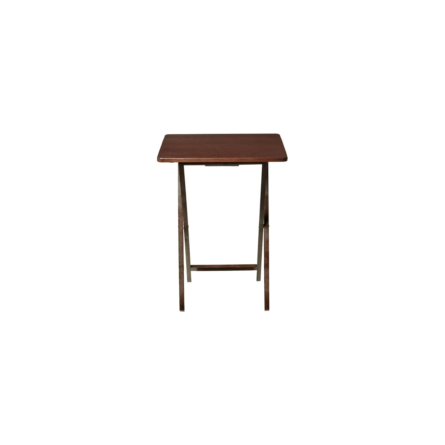 Mehiaz Single Tray Table Walnut Solid Wood Construction - Brown Pack of 2