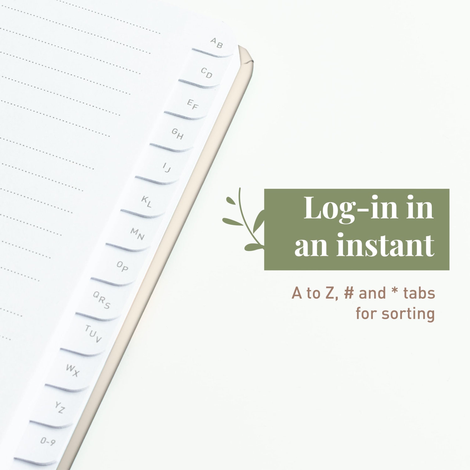 Rileys & Co Livre de mots de passe avec onglets alphabétiques, gestionnaire de mots de passe, livrets de mots de passe pour les aînés, carnet de mots