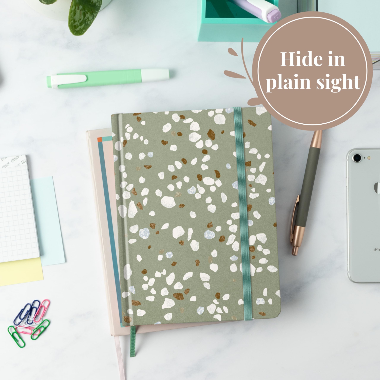 Rileys & Co Terrazzo Elegance – Livre de mots de passe | onglets alphabétiques, organisateur de mots de passe, sécurité Internet et gardien de