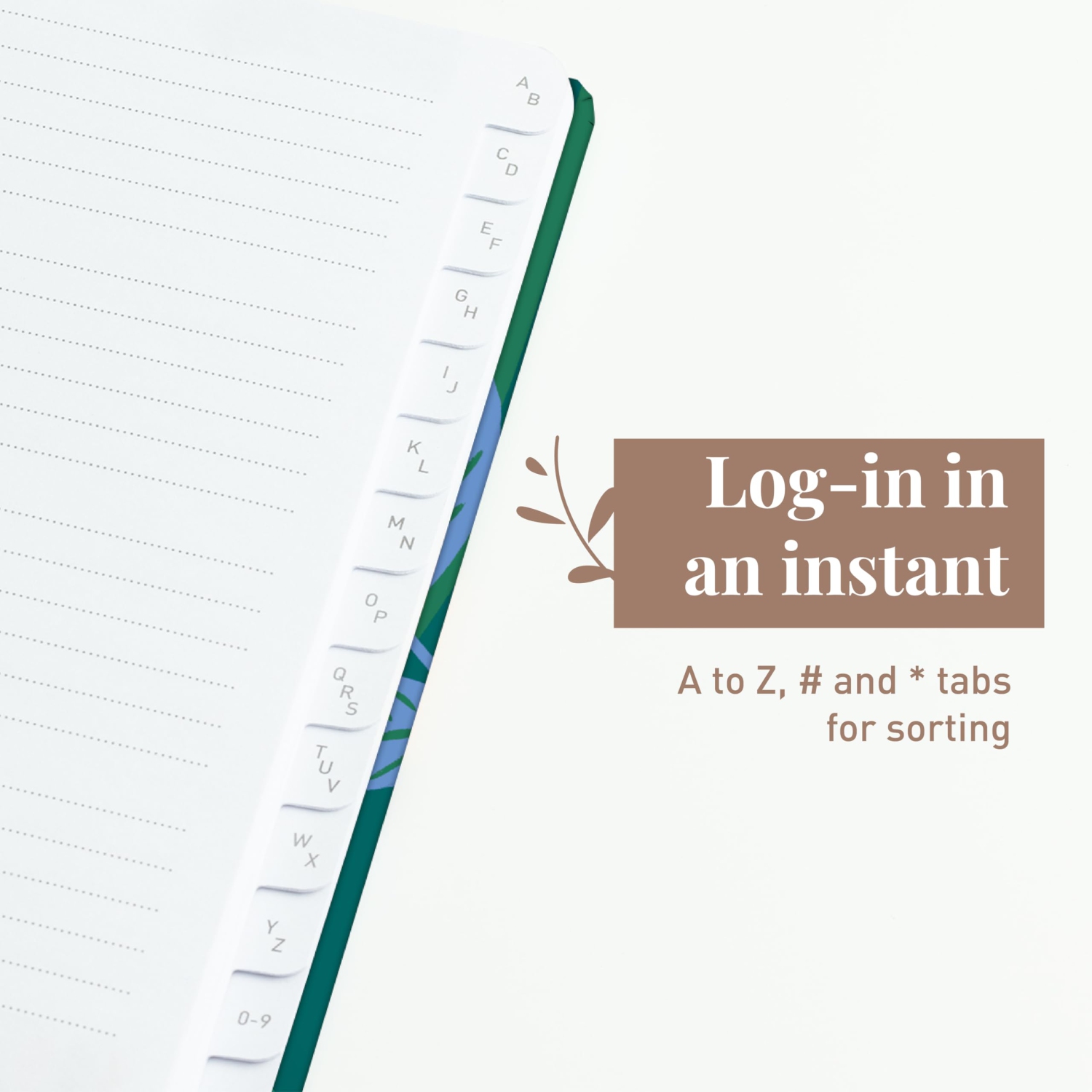 Rileys & Co Organisateur de mot de passe Tropical Paradise - onglets alphabétiques, gestionnaire de mot de passe facile à utiliser, idéal pour les