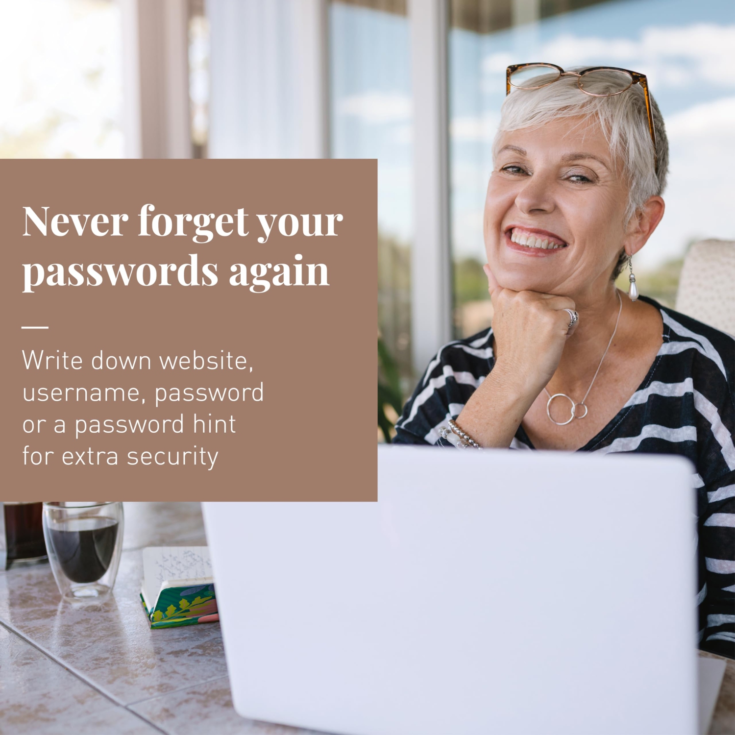 Rileys & Co Organisateur de mot de passe Tropical Paradise - onglets alphabétiques, gestionnaire de mot de passe facile à utiliser, idéal pour les