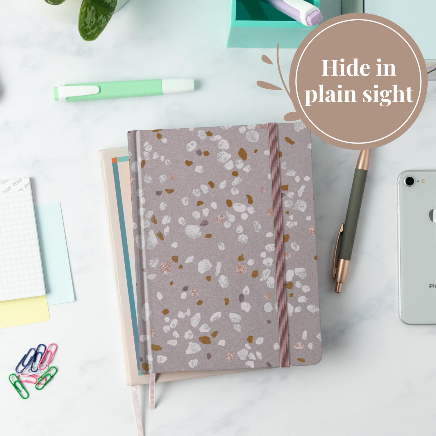 Rileys & Co Terrazzo Elegance – Livre de mots de passe | onglets alphabétiques, organisateur de mots de passe, sécurité Internet et gardien de