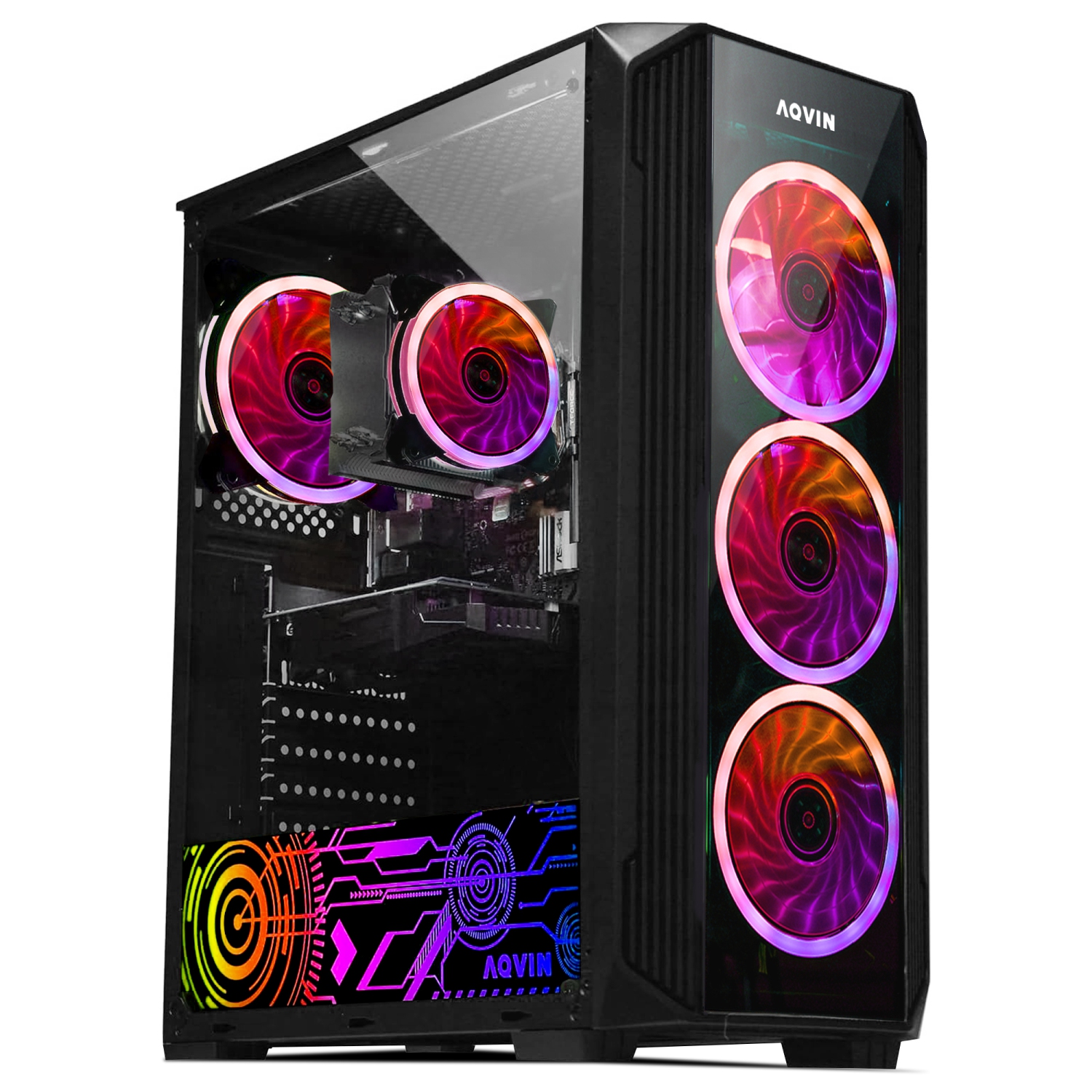 AQVIN ZForce Windows 11 Pro RGB Gaming PC - NVIDIA Graphics GeForce RTX 3050 6GB GDDR6 (Intel i7 Hexa-Core upto 4.60 GHz CPU/ 32GB DDR4 RAM/ 2TB SSD/ PCIe WIFI/ RGB Keyboard Mouse)