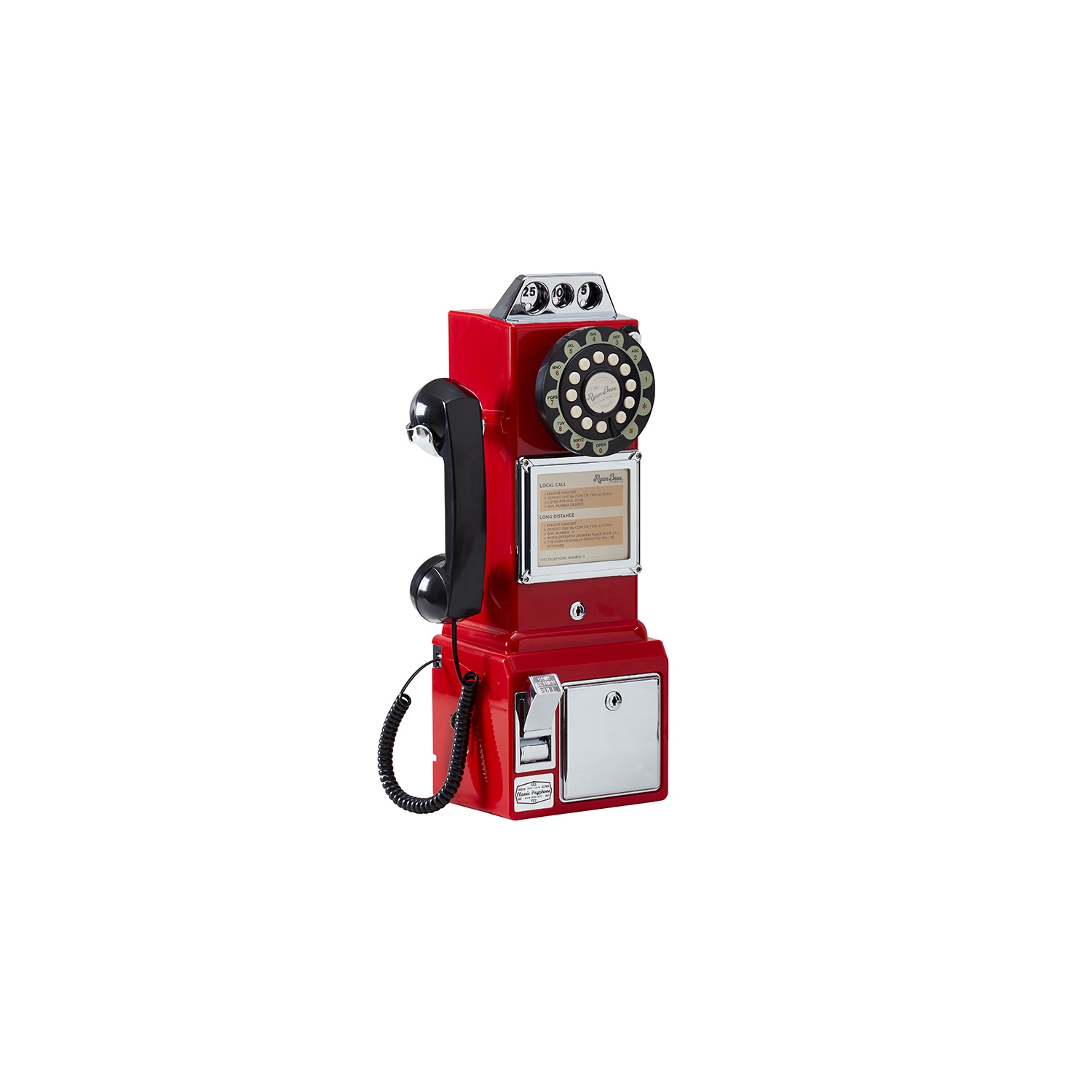 Ryan Bros. Retro 1950's Payphone with Coin Bank