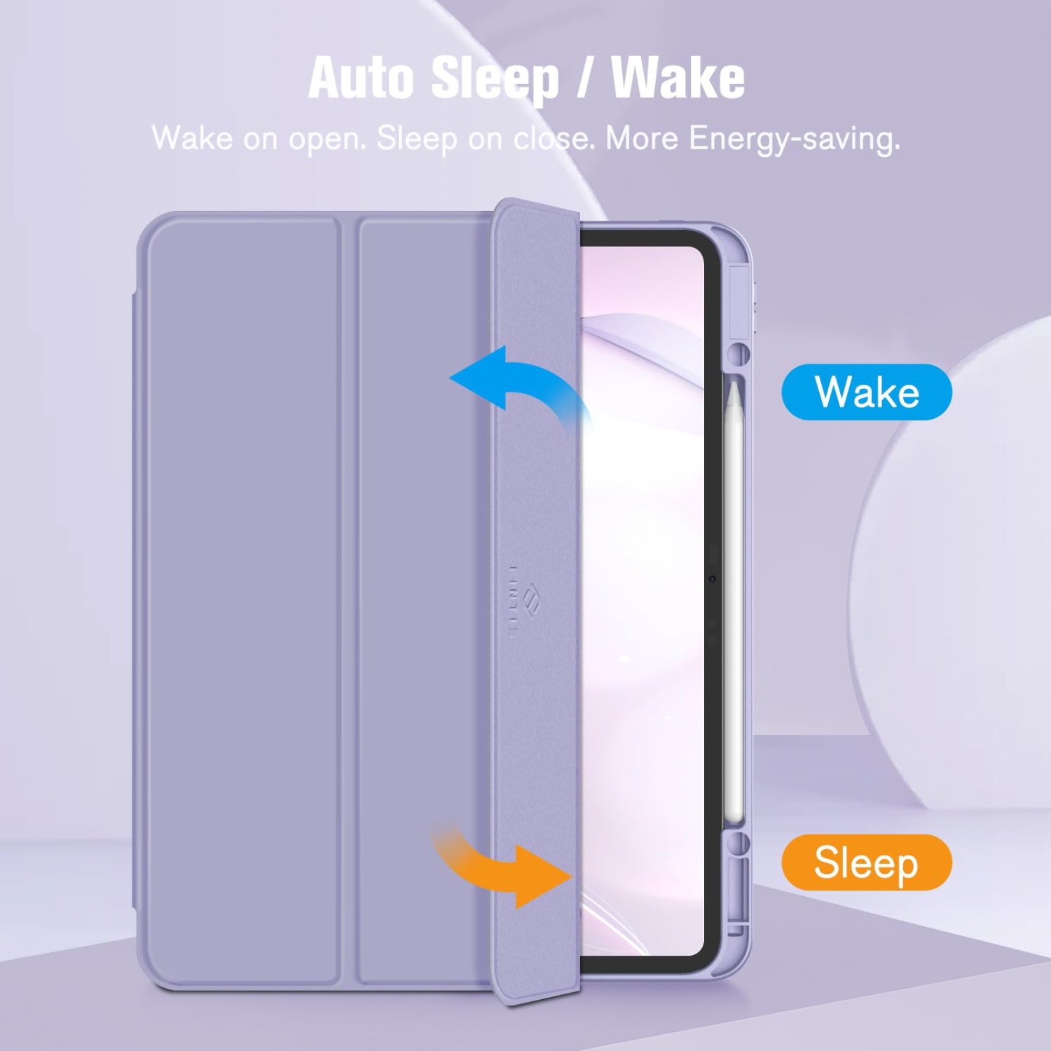 Hybrid Slim Case for iPad Pro 13-inch 2024, Built-in Pencil Holder Shockproof Cover w/Clear Transparent Back Shell (Lilac Purple)