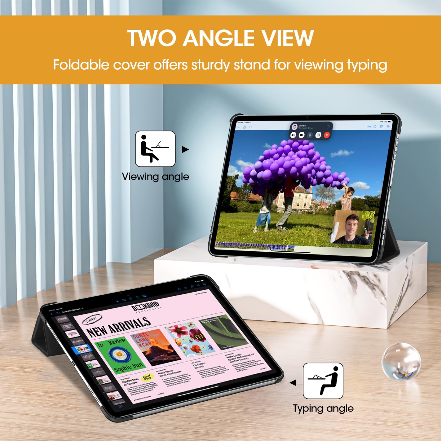 ProCase for iPad Pro 13 Inch Case 2024, 2024 iPad M4 13 Case Smart Folio 13" iPad Pro 2024 Case, Slim Stand Hard Shell Back 2024 13-inch iPad Pro