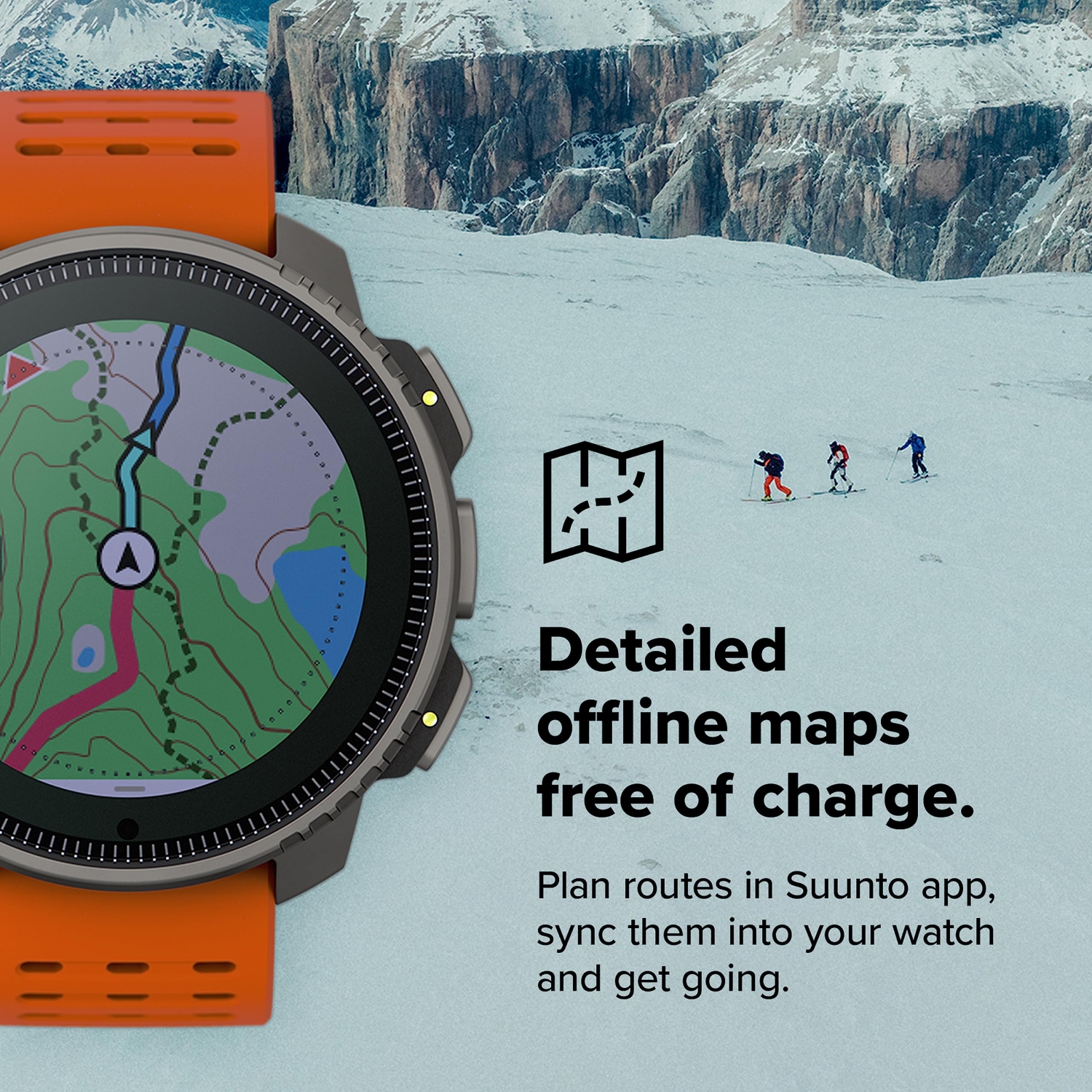 SUUNTO Vertical: Adventure GPS Solar Charging Watch, Large Screen, Offline Maps - Titanium/Black