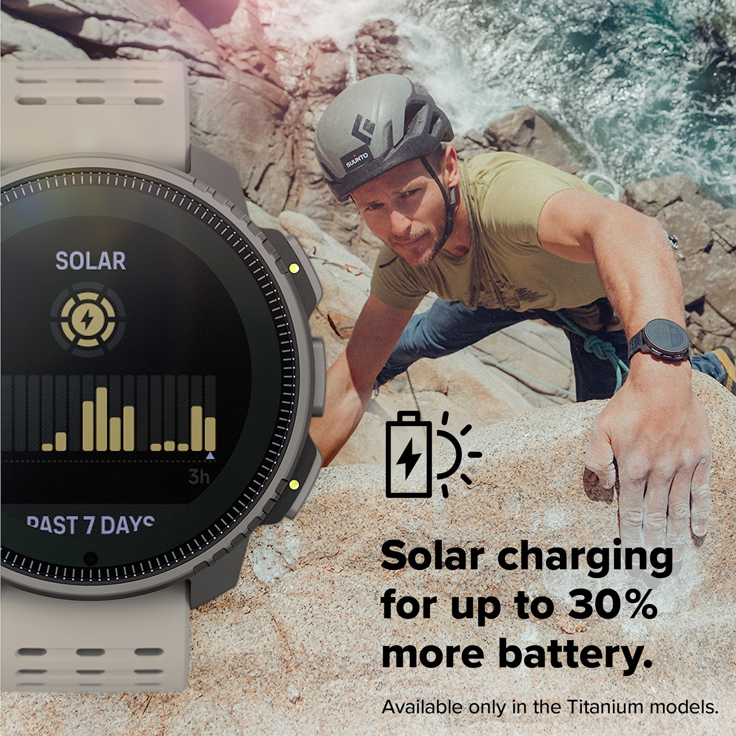 SUUNTO Vertical&nbsp;: Montre GPS d'aventure, grand écran, cartes hors ligne - Noir/sable