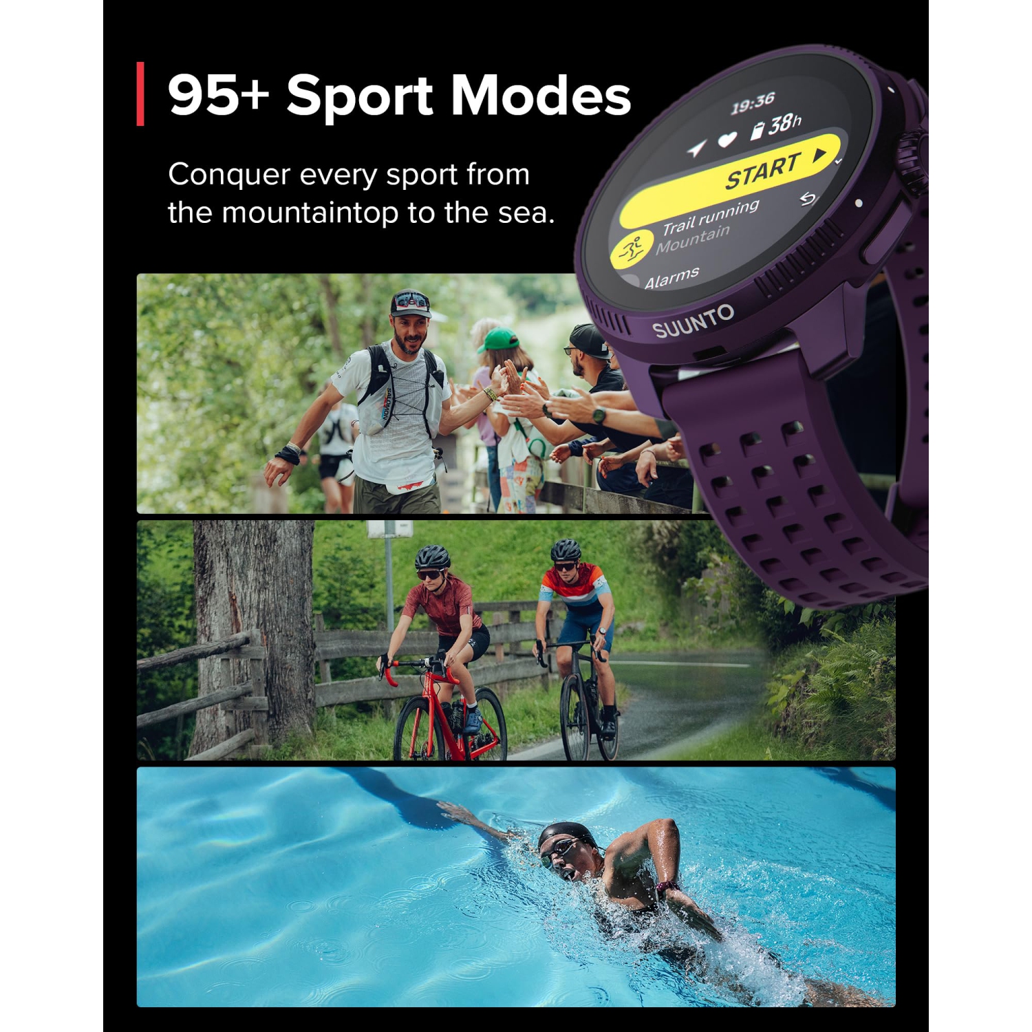 SUUNTO Race: GPS Sports Watch, Large & Bright AMOLED Color Screen, Long Battery Life - Titanium Amethyst