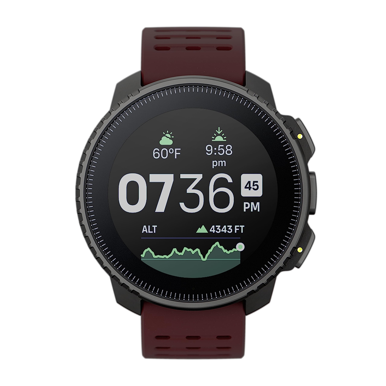 SUUNTO Vertical&nbsp;: Montre GPS d'aventure, grand écran, cartes hors ligne - Noir/rubis
