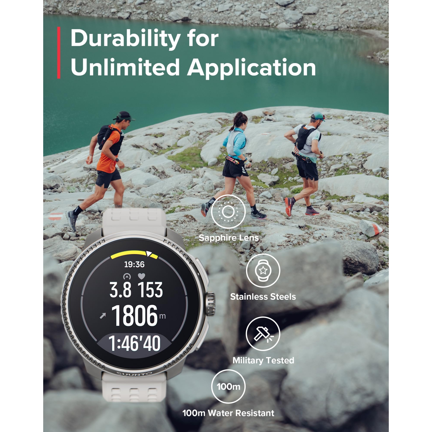 SUUNTO Race: GPS Sports Watch, Large & Bright AMOLED Color Screen, Long Battery Life - Birch