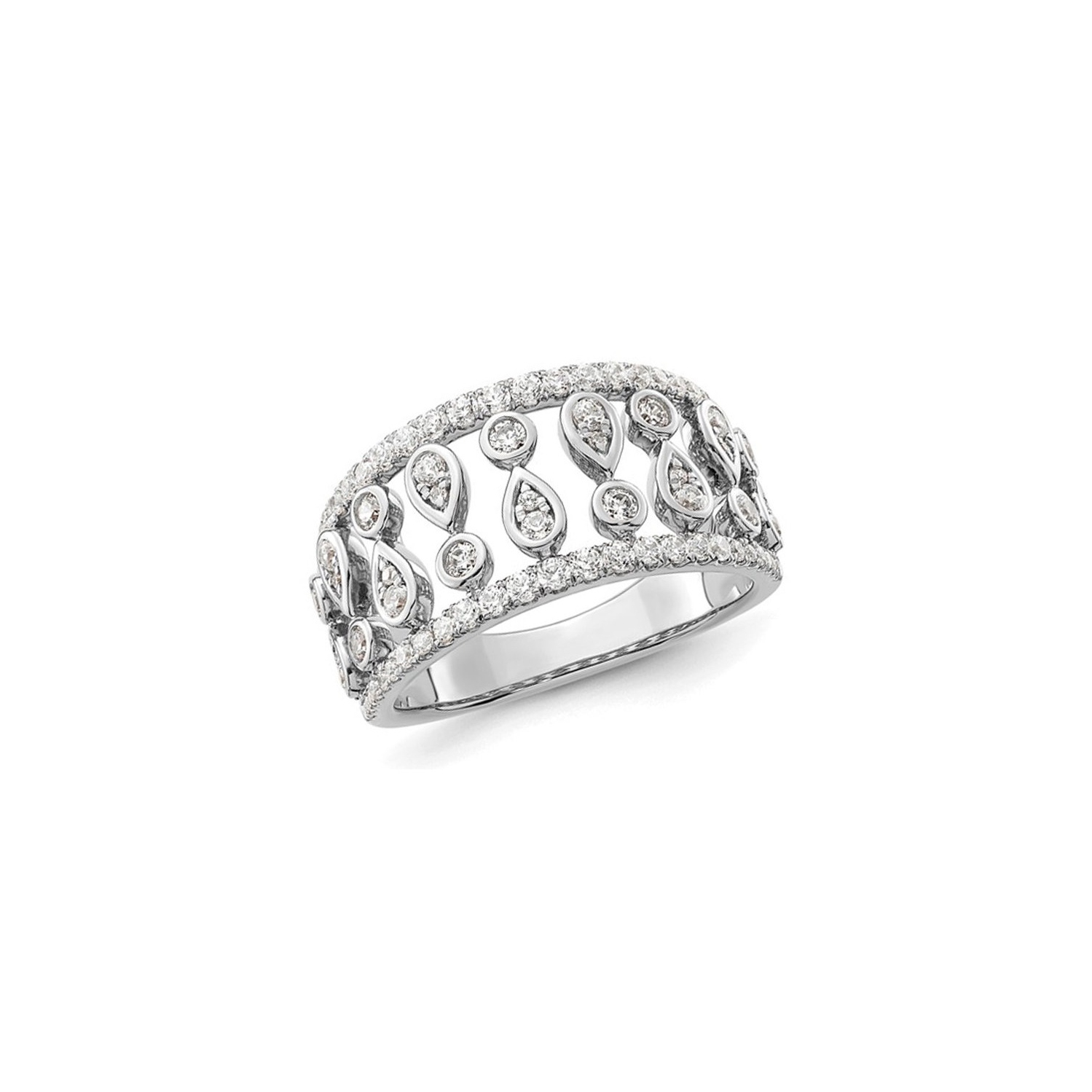 7/10 Carat Lab-Grown Diamond Band Ring in 14K White Gold (SIZE 7)